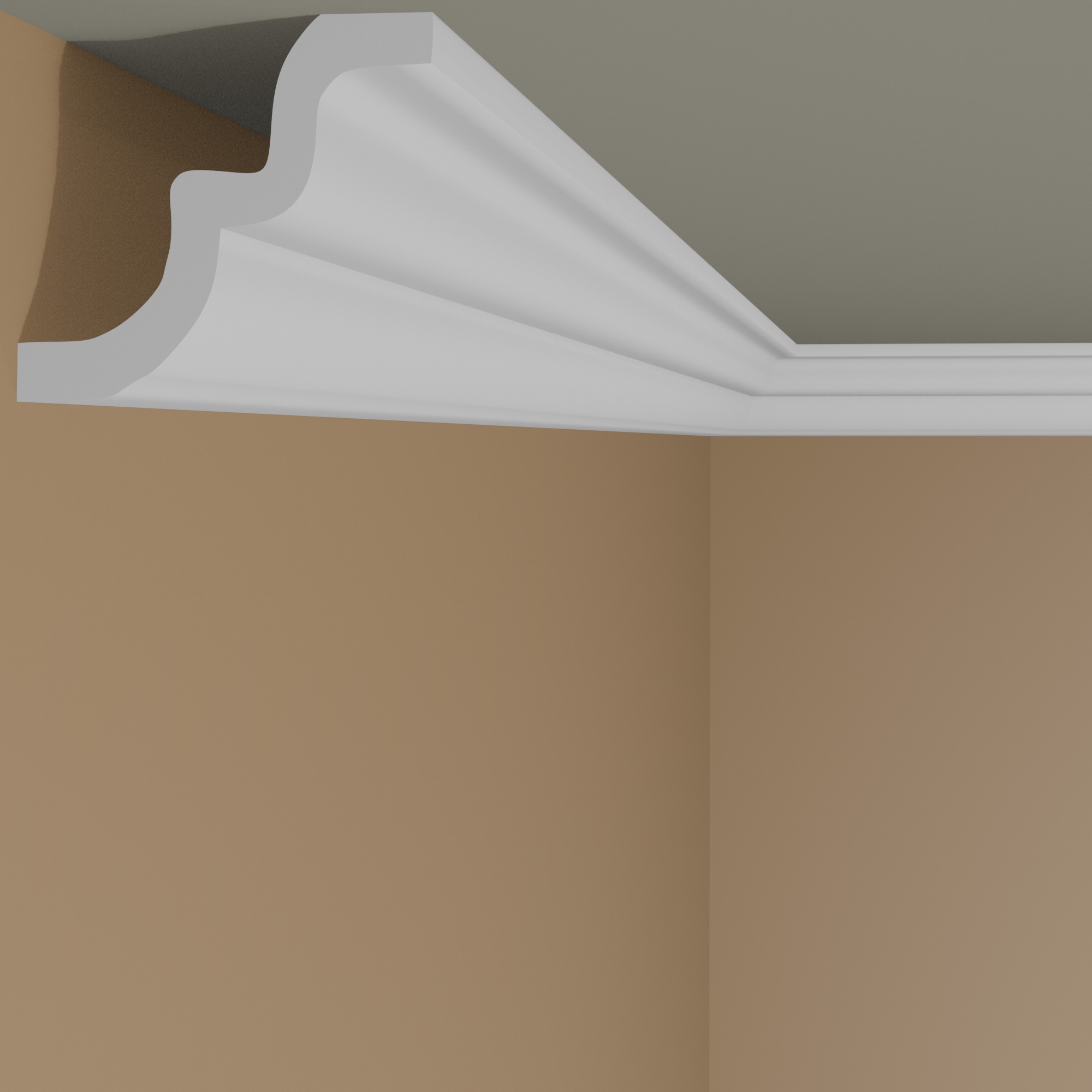 Marbet Corniche E-21 Moulure en polystyrène 62 x 62 x 2000 mm Blanc