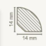 Viertelstableisten "Bern" - Nussbaum - Querschnitt