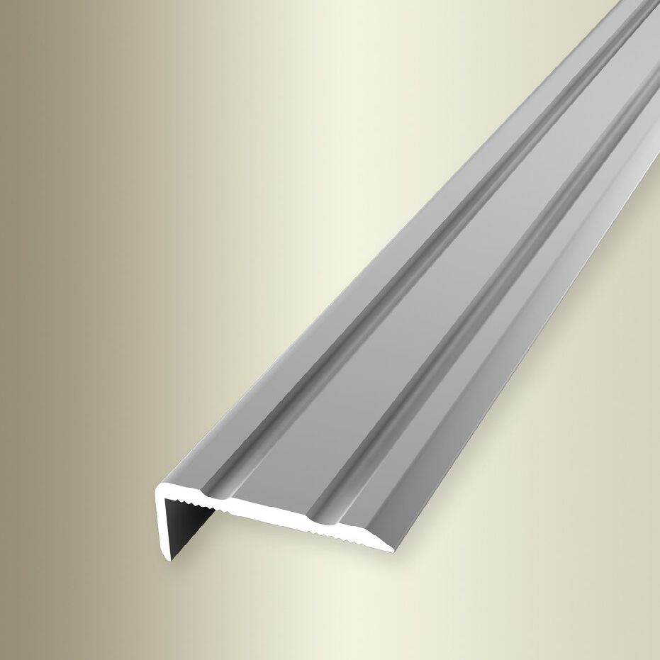 PROVISTON | Nez de marche | Largeur:24.5 mm | Hauteur:0 - 7 mm | Aluminium | Strié | Autoadhésif