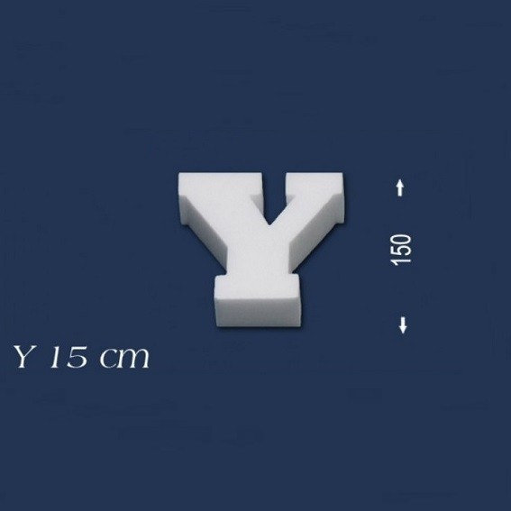 Wiesemann | Lettre décorative "Y" | Polystyrène | Hauteur : 150 mm | Lettre en polystyrène | Lettre 3D