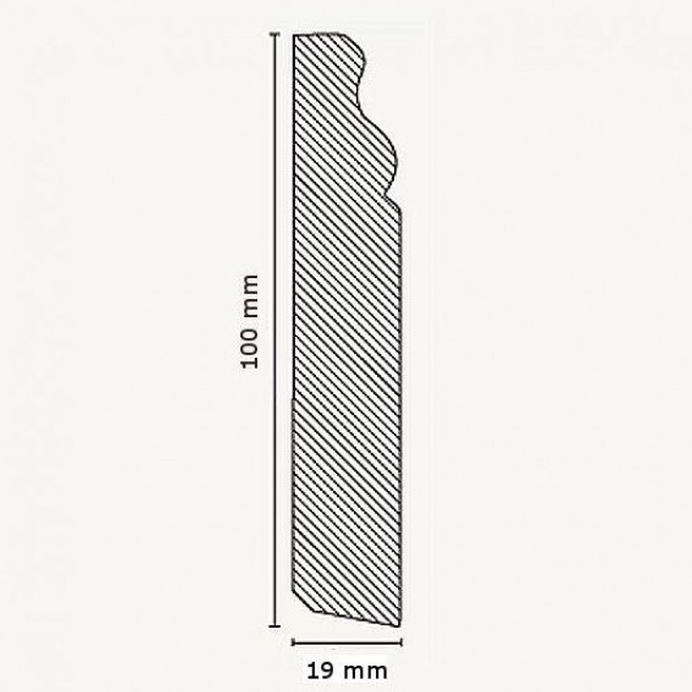 Angle intérieur ou extérieur pour Plinthe moulurée 19 x 100 mm Bois massif Blanc PROVISTON