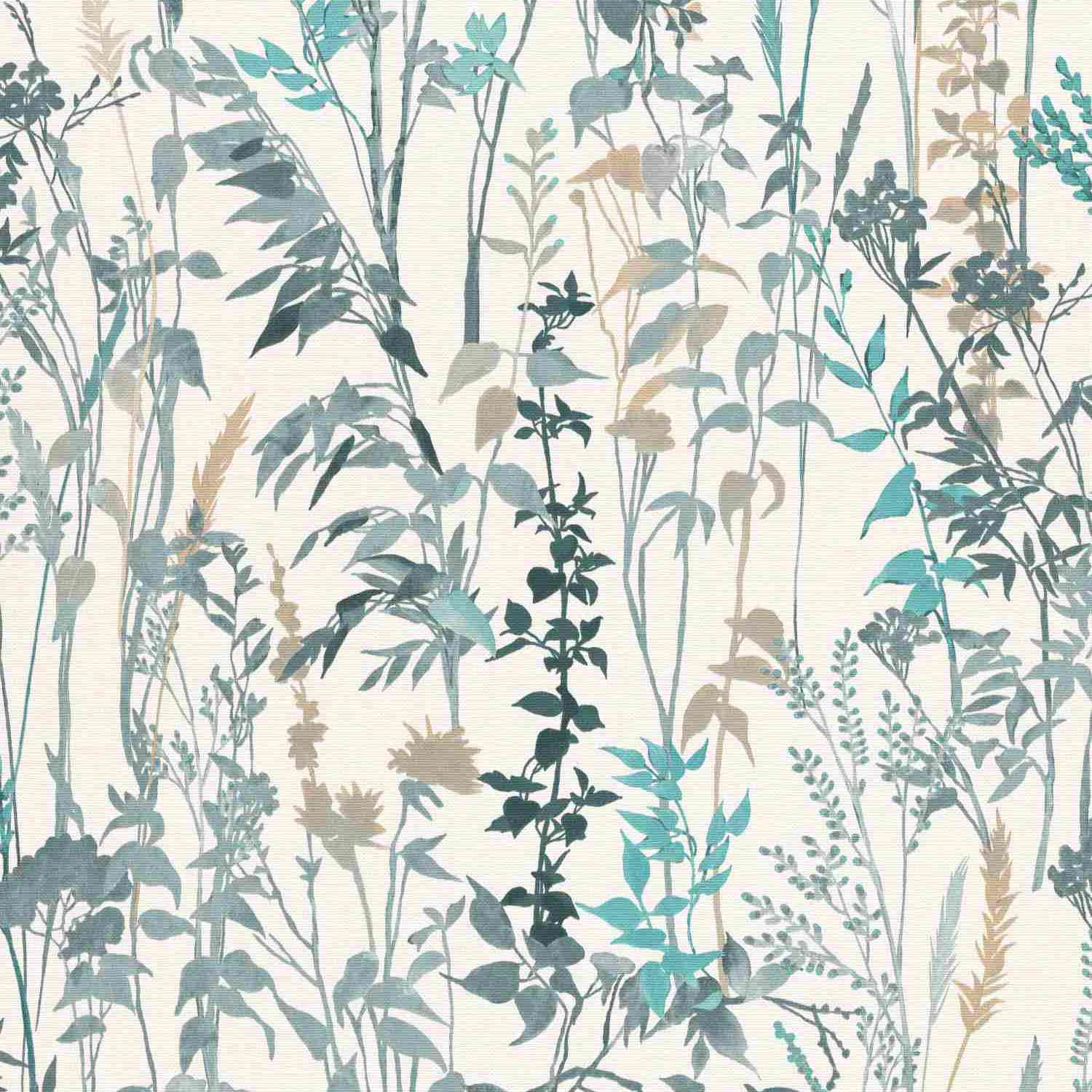 Erismann | Casual Chic | 10258-18 | Papier peint intissé | Papier peint floral | 0.53 x 10.05 m | Turquoise