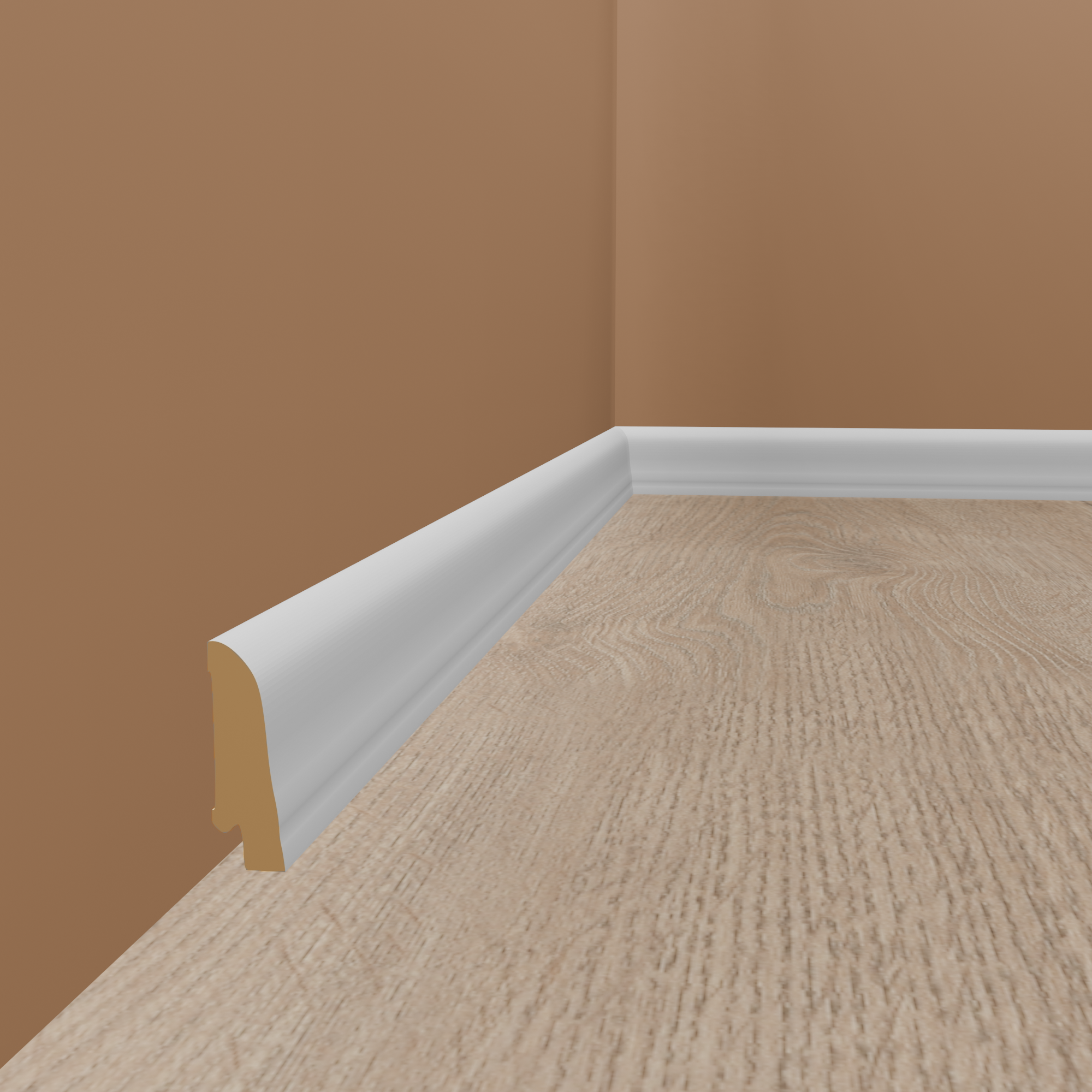 Plinthes "Aachen" en placage en bois 20 x 58 x 2500 mm Blanc Moderne PROVISTON