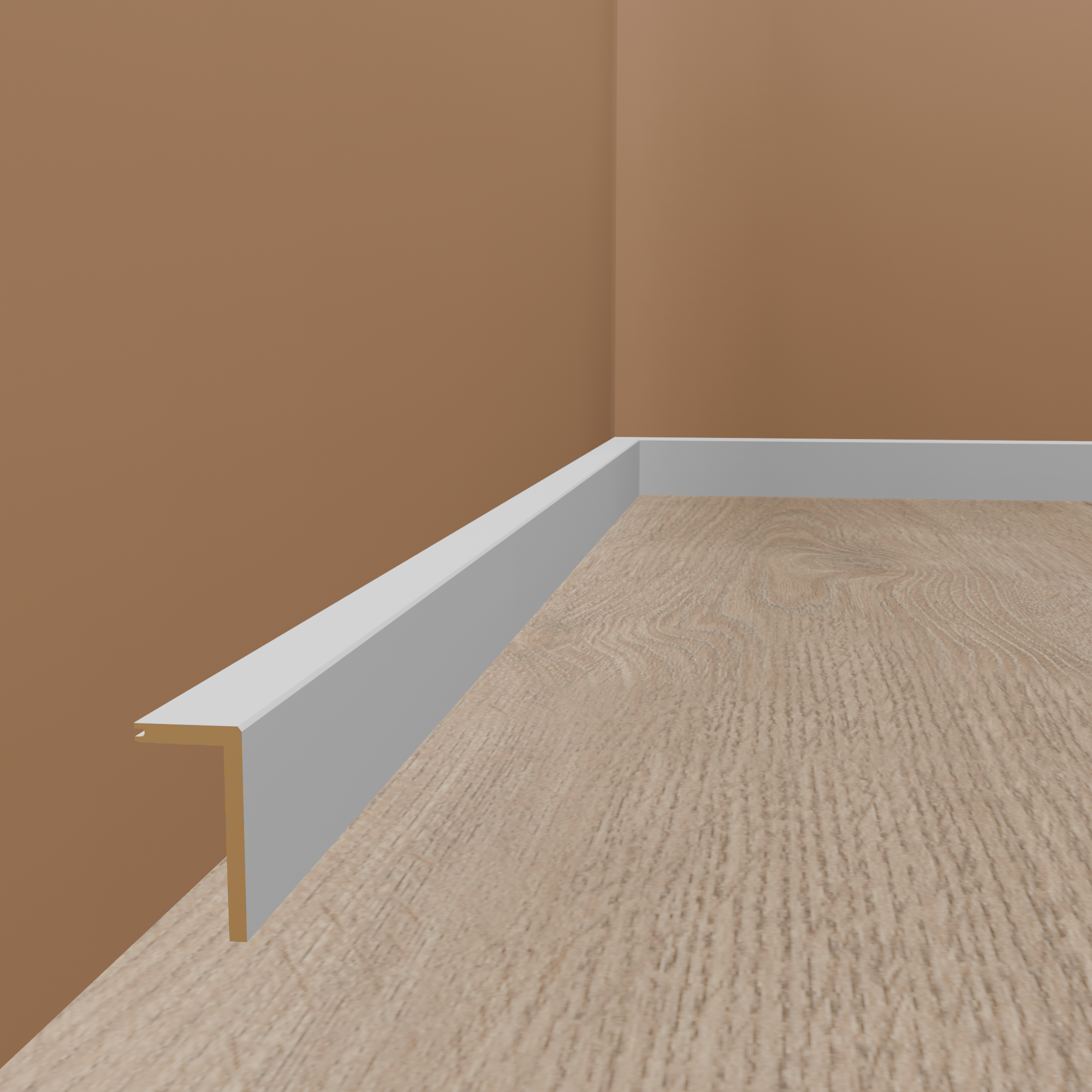 Neuhofer Cache Tuyaux "Rotondo" FRA02 MDF 41 x 91 x 2400 mm Blanc Surplinthe de recouvrement