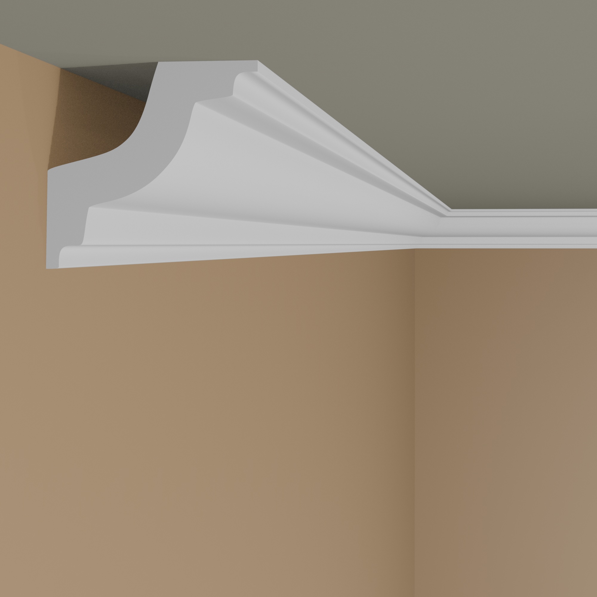 Moulure de plafond simple Marbet E-28 | 30 x 30 mm | polystyrène résistant à l'impact, à l'humidité 