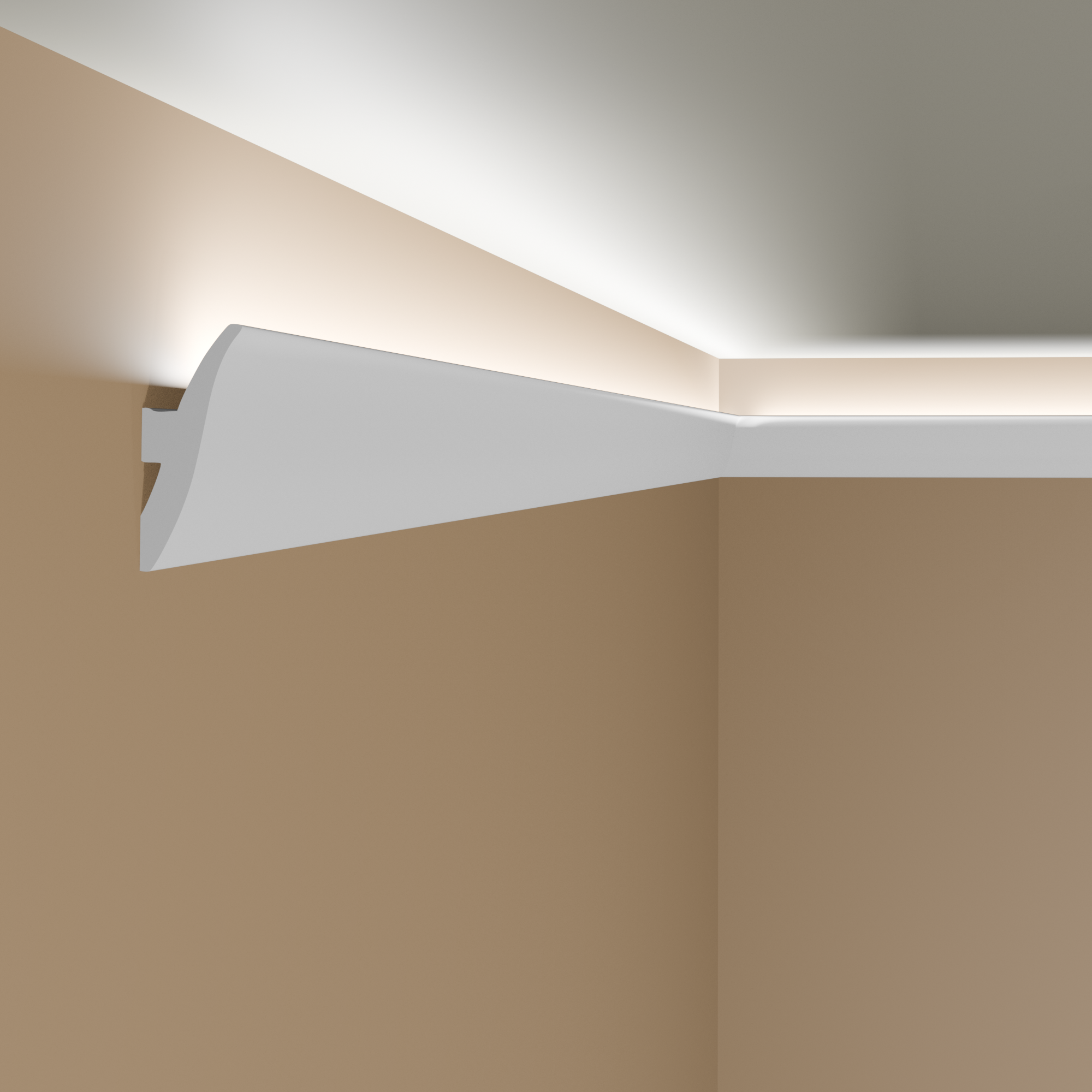 Mardom | Corniche LED "QL009" | 12 x 47 x 2000 mm | Blanc | Moulure de plafond lumineuse Moderne