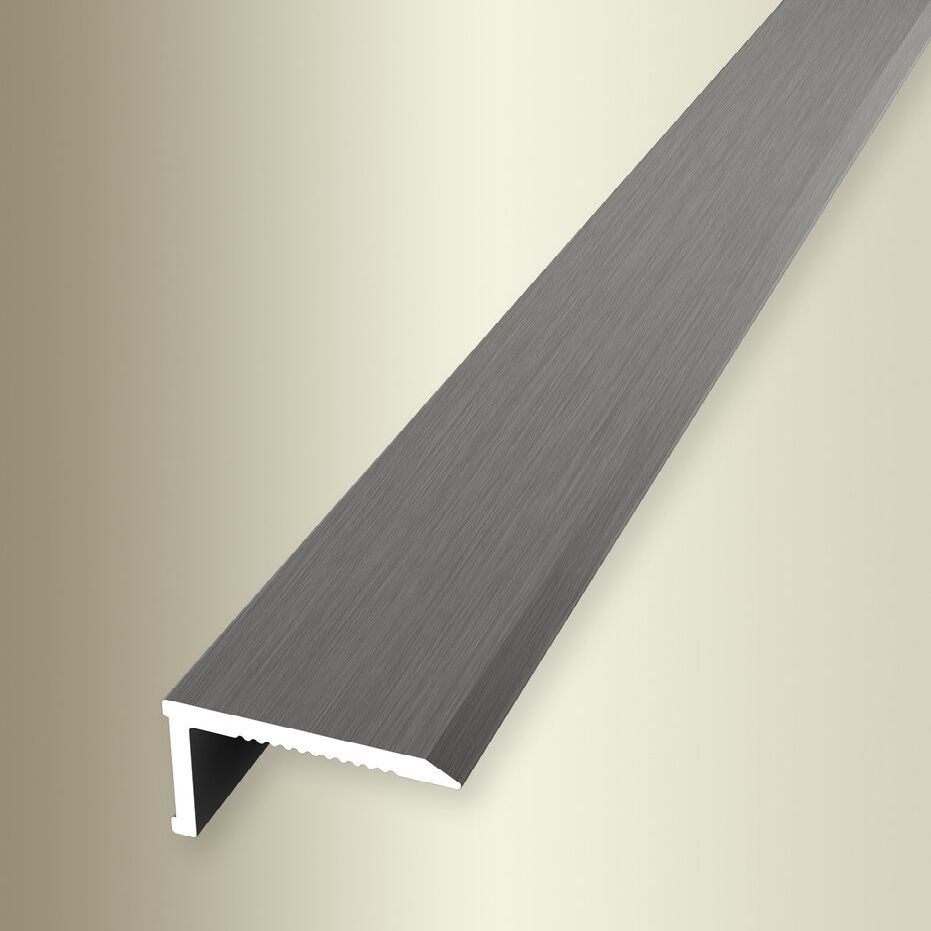 PROVISTON | Nez de marche | 15 x 8.5 x 2700 mm | Alu anodisé | Profilé de finition | Autoadhésif