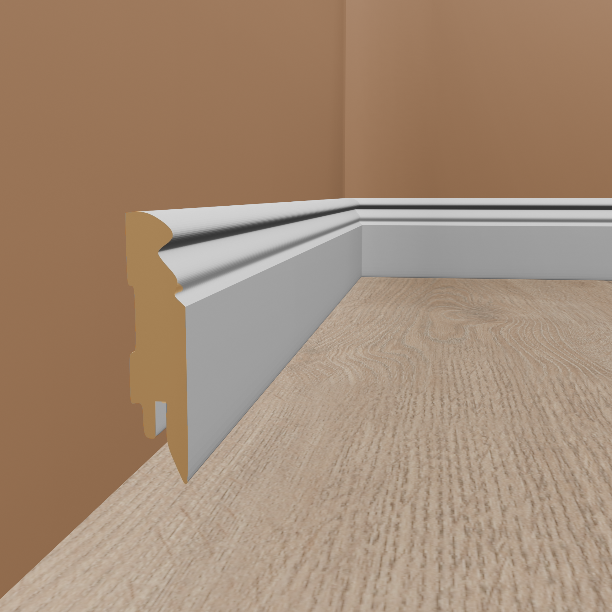 Neuhofer Plinthe "Gabiano" FU096L MDF 16 x 90 x 2400 mm Blanc 