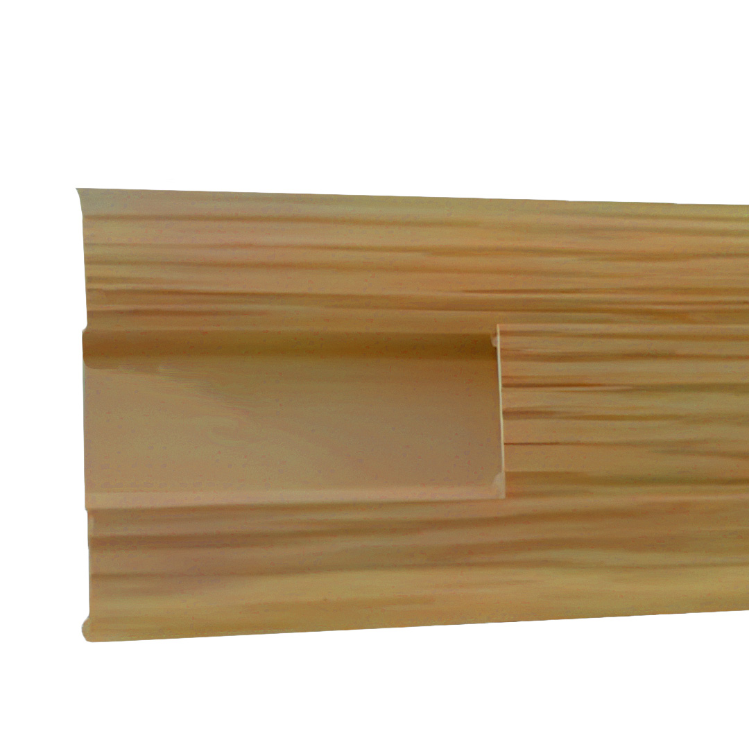 Plinthes en PVC avec passage de câbles noyer (18 x 55 x 2500 mm)