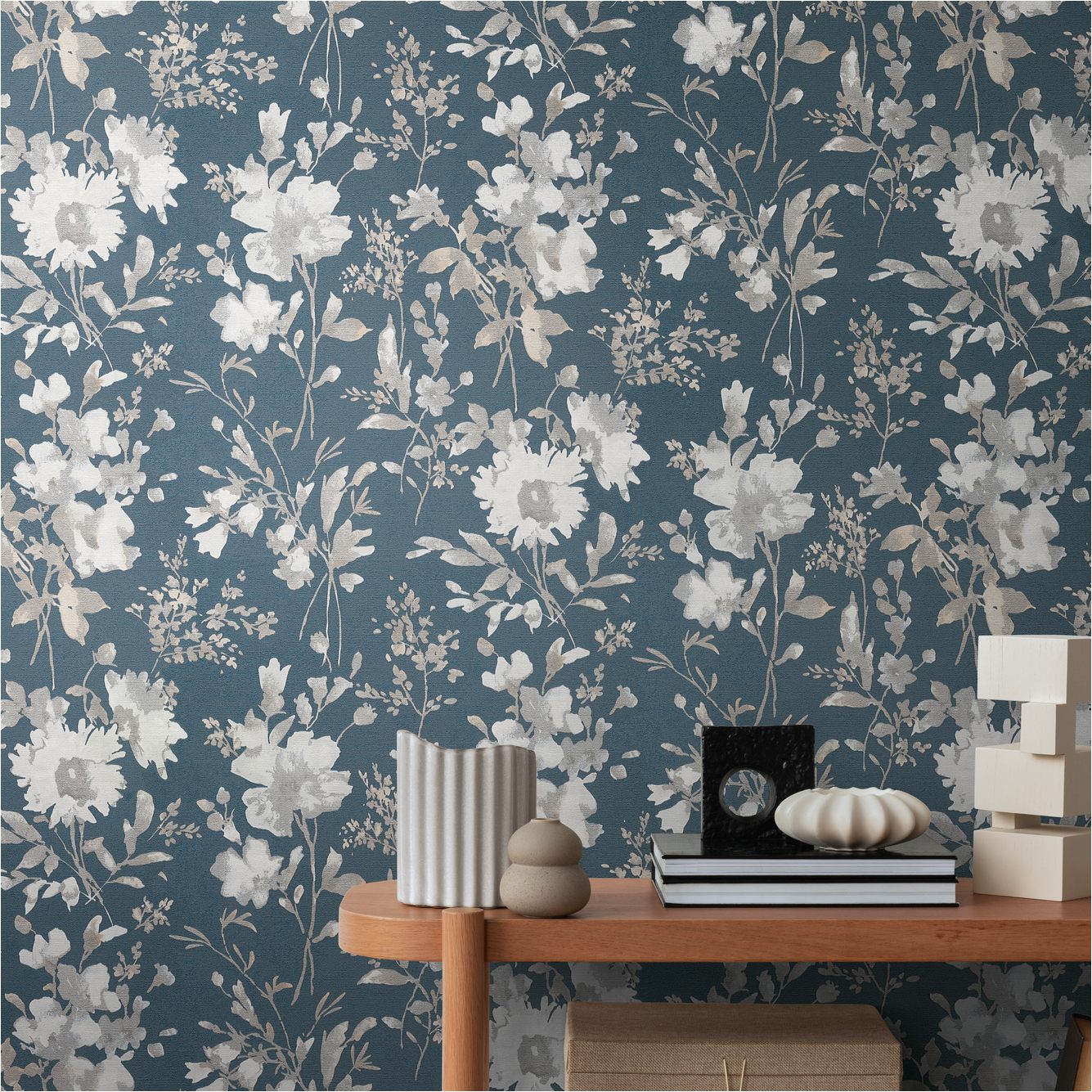 Papier peint intissé 790615 Bleu Fleurs Floral CosmoLiving by Cosmopolitan A.S. Creation