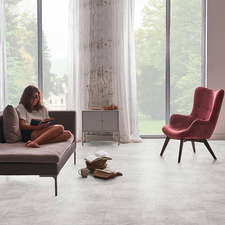 Check One Sol vinyle PVC 2153 Rahdener 830 x 470 x 5 mm Vinyle cliquable aspect pierre