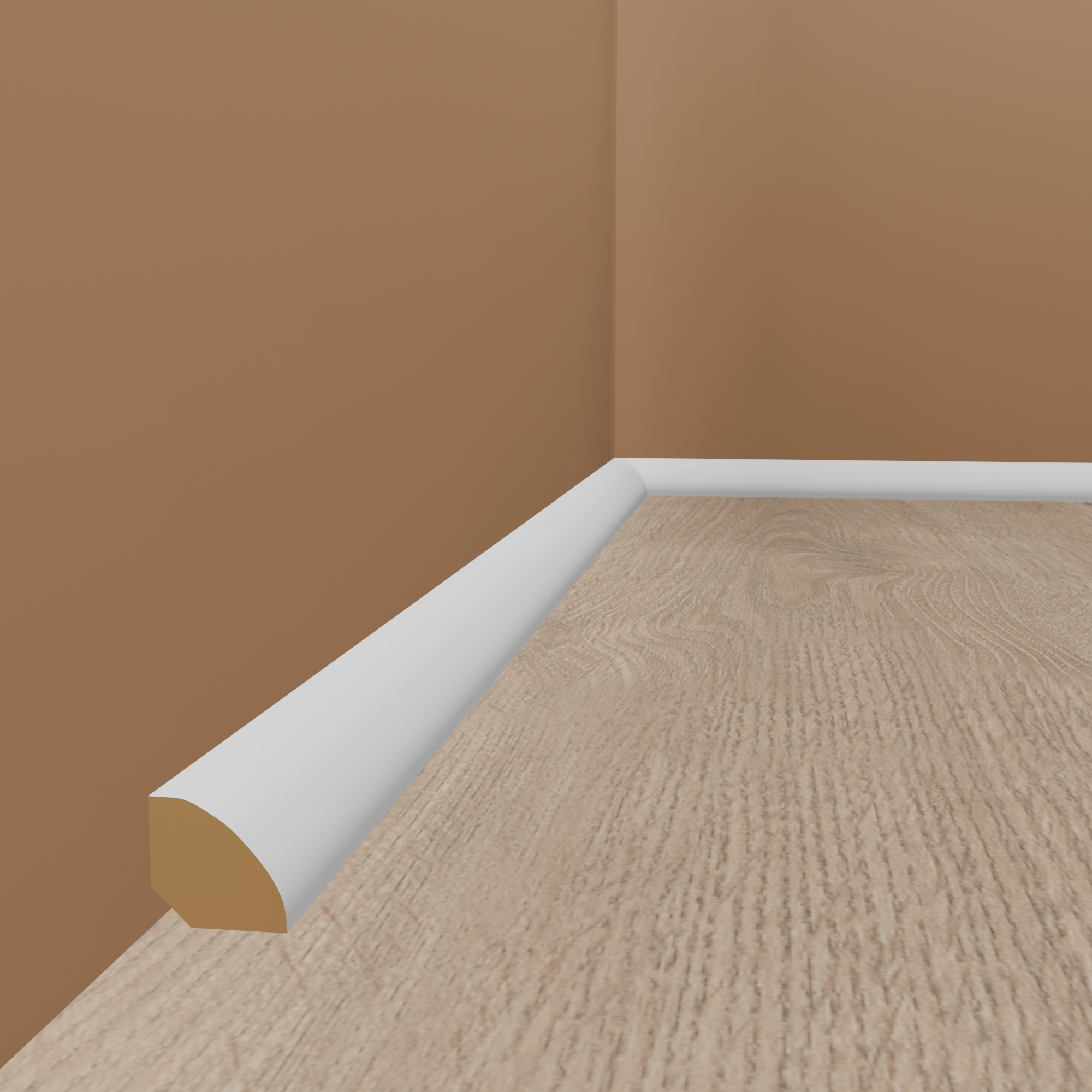 Quart de rond "Bâle" 12.19 Bois massif 12 x 12 x 2000 mm Blanc Contreplinthe PROVISTON