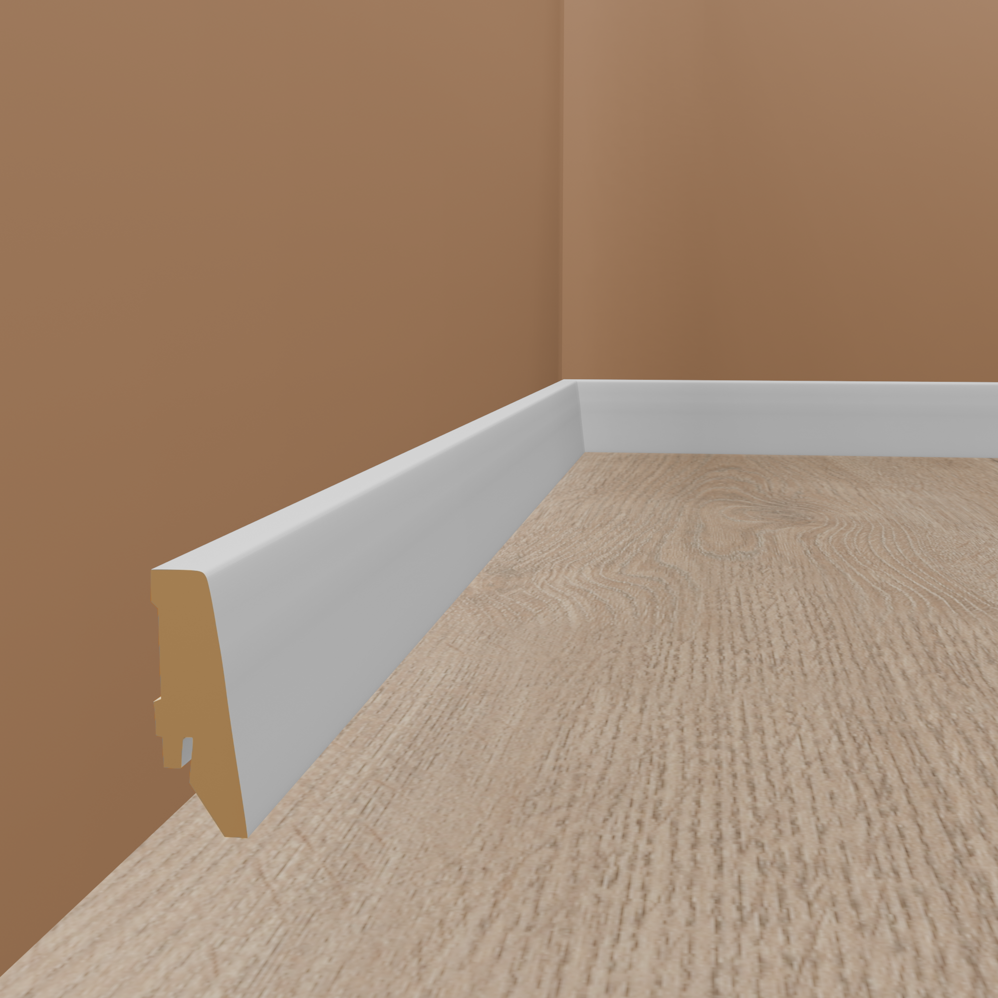 Plinthe "Coburg" 718.5841 MDF 18 x 58 x 2500 mm blanc brillant Plinthe PROVISTON