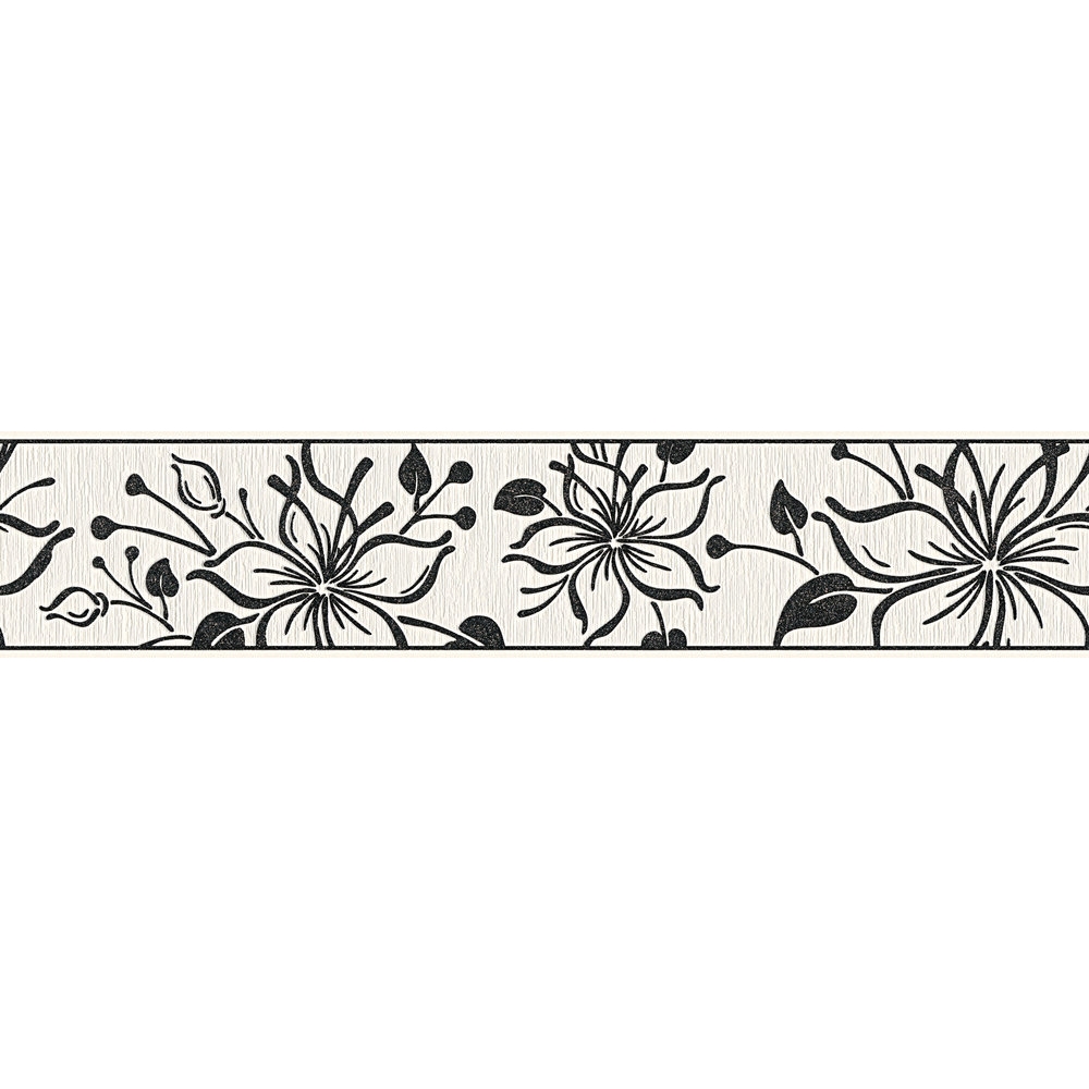A.S. Creation Only Borders | 346629 | papier peint fleuri papier | 0.13 m x 5 m | noir
