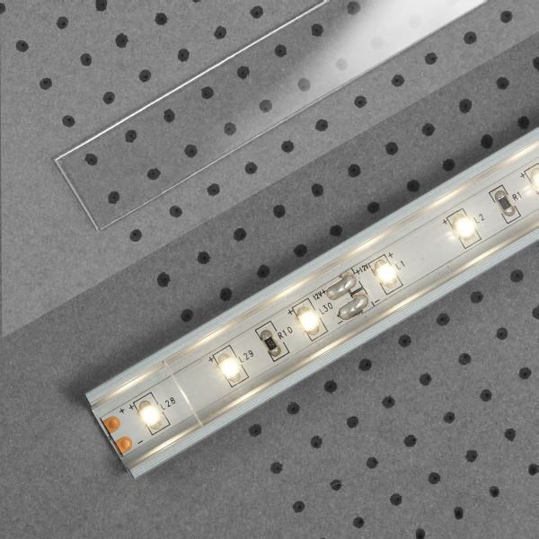 Cache clic pour profilé aluminium LED type A | Cache acrylique éclairage indirect blanc