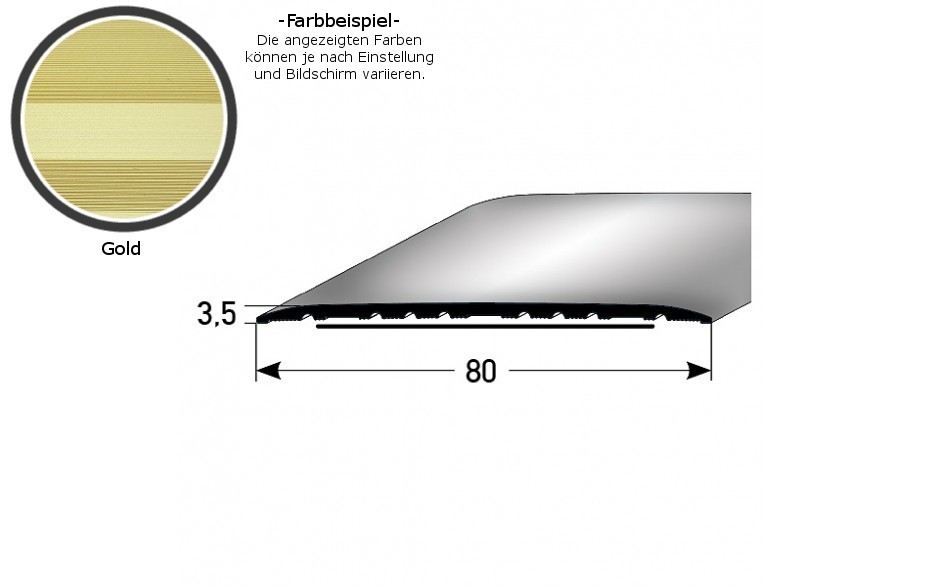 Barre de seuil | 80 mm | type: 350 aluminium anodisé