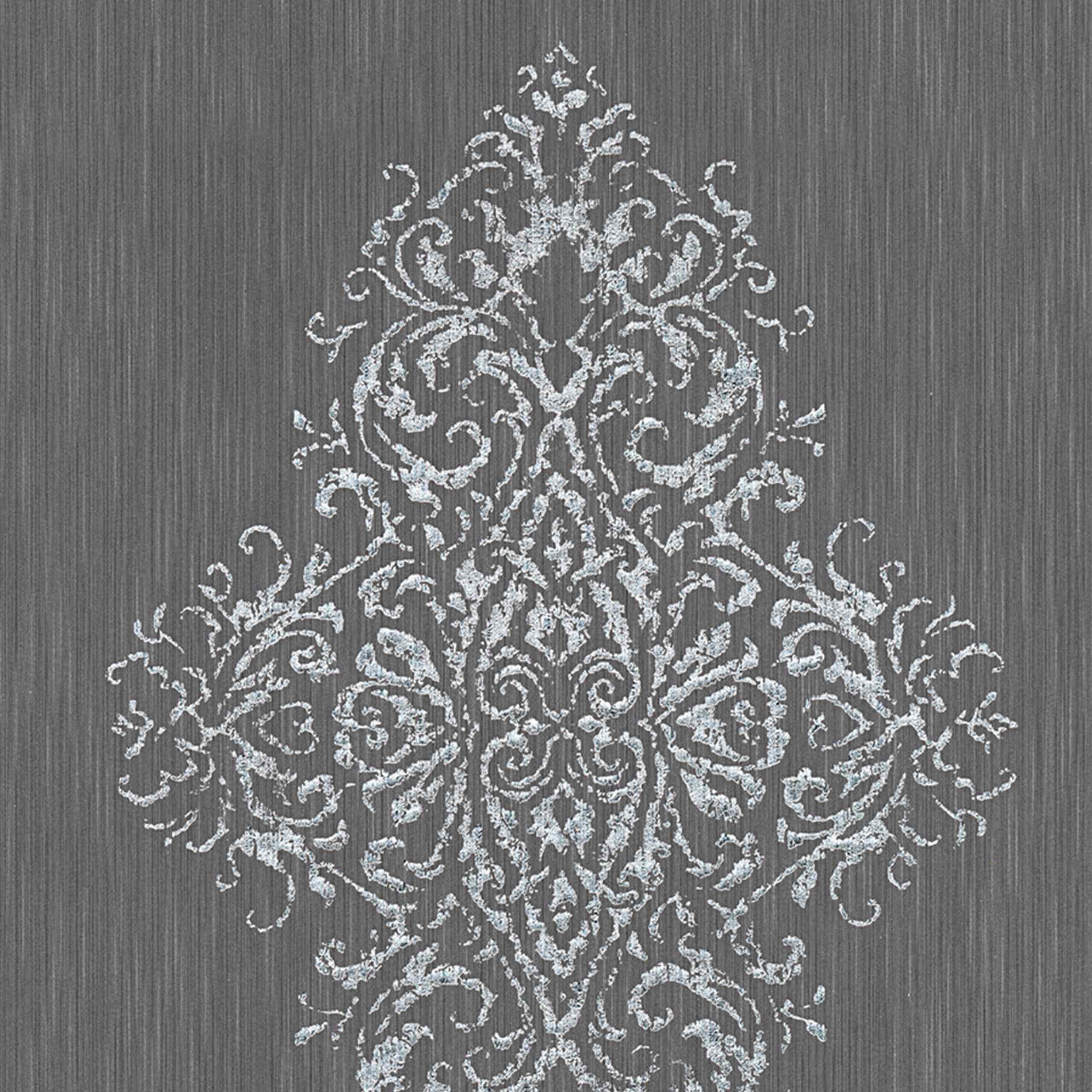 A.S. Creation Luxury Wallpaper | 319454 | papier peint intissé baroque | 0.53 m x 10.05 m | gris