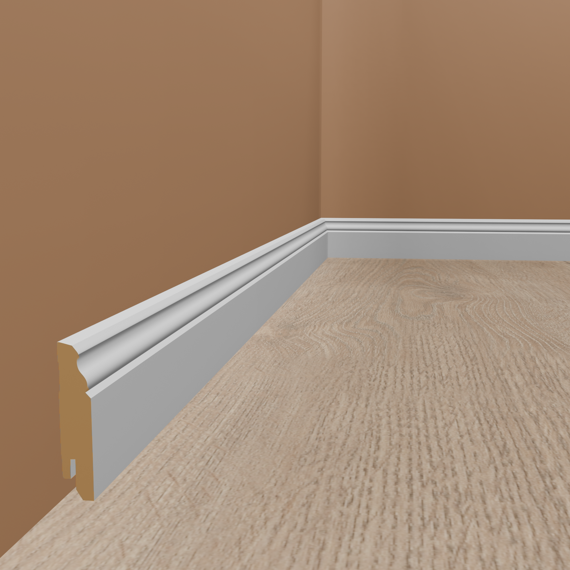 Plinthe "Krefeld" 719.1678 MDF 16 x 80 x 2500 mm Blanc Plinthe Moulurée PROVISTON