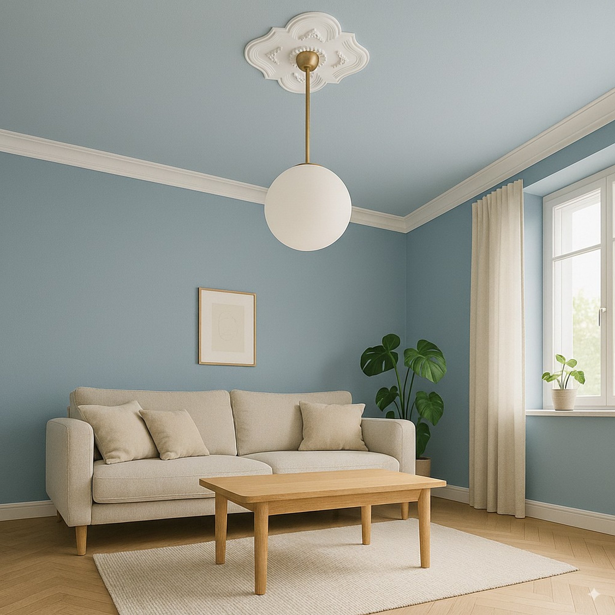 PROVISTON | Rosace en plâtre Oxford | Moulures décoratives en plâtre | 54,5 x 46 cm | Rosace en staff