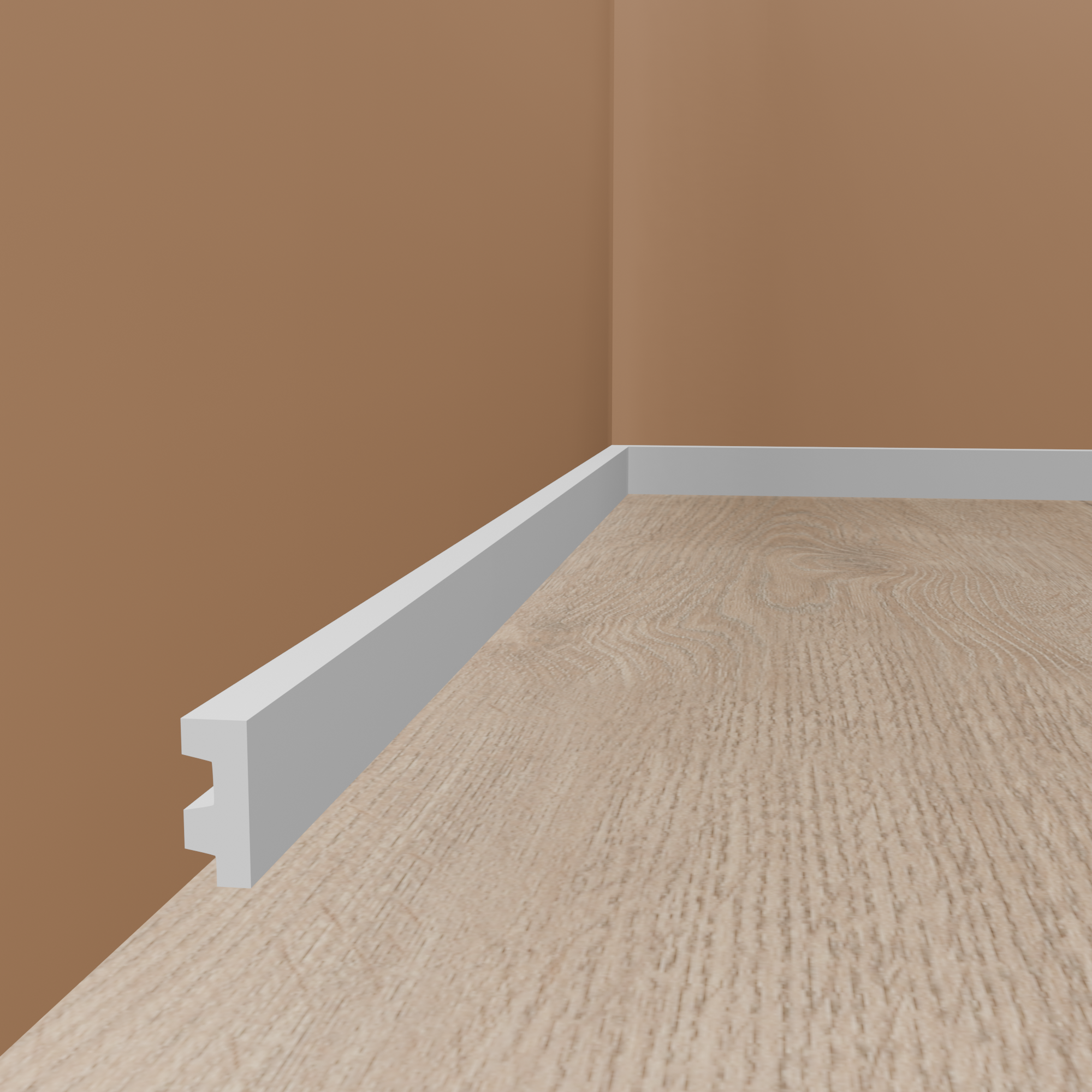 PROVISTON Plinthe LED Polymère Blanc | 20 x 50 x 2000 mm Plinthe moderne carré