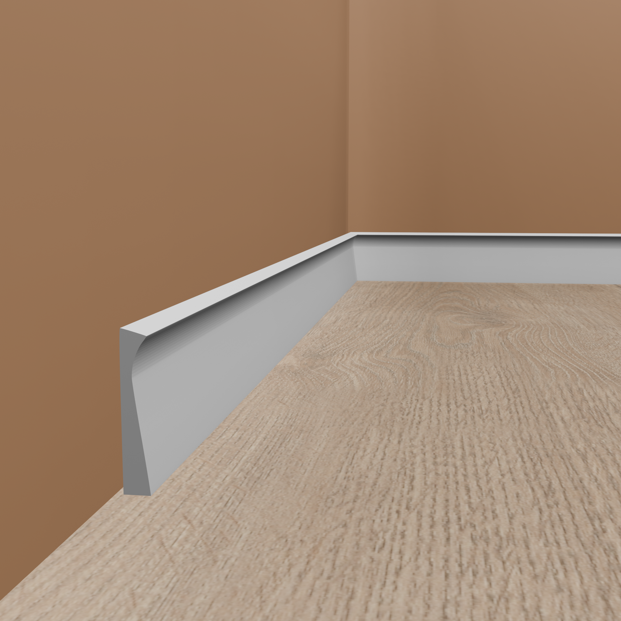 PROVISTON | Plinthe design "RT004" en polystyrène PolyForce | 15 x 108 x 2000 mm | Blanc