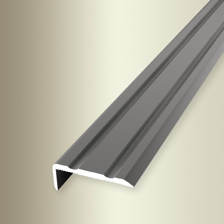 PROVISTON | Nez de marche | Largeur:24.5 mm | Hauteur:0 - 7 mm | Aluminium | Strié | Autoadhésif