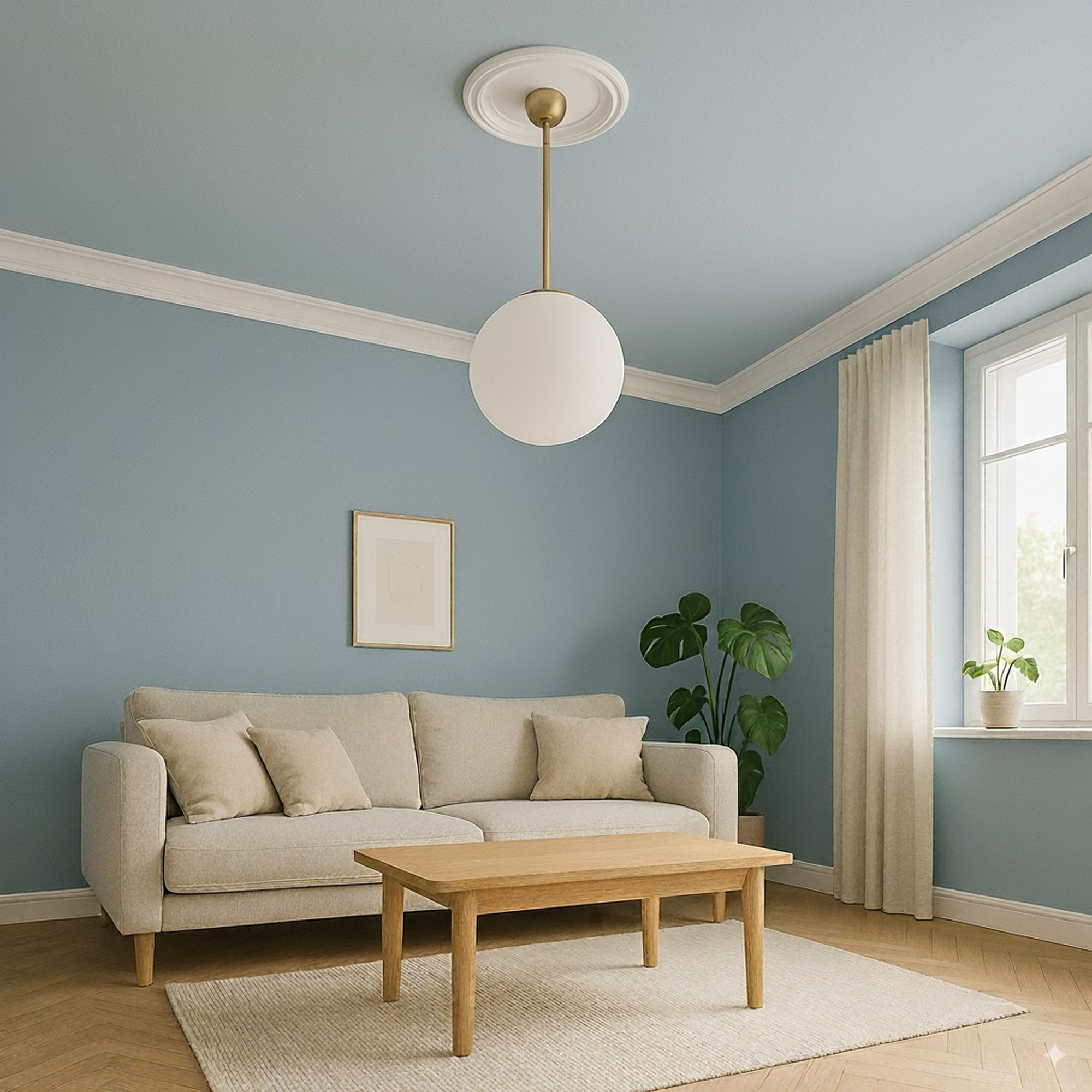 PROVISTON | Rosace en plâtre Newport | Moulures décoratives en plâtre | Ø32,5 cm 