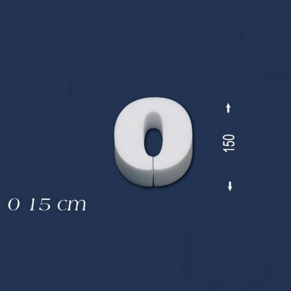 Wiesemann | Chiffre déco "0" | Polystyrène | Hauteur : 150 mm | Chiffre en polystyrène | Chiffre en 3D