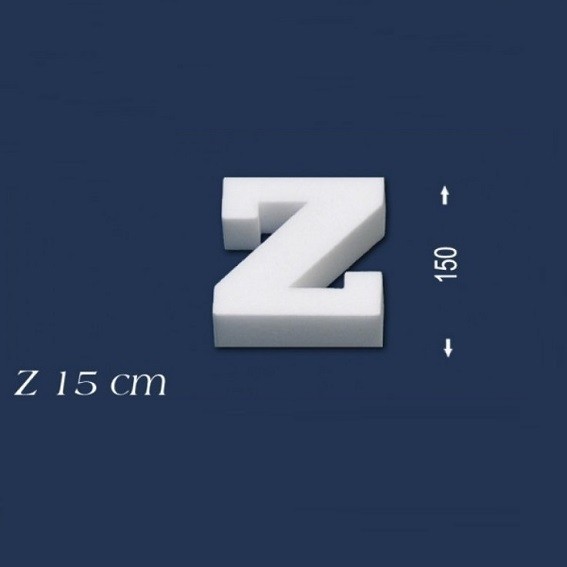 Wiesemann | Lettre décorative "Z" | Polystyrène | Hauteur : 150 mm | Lettre en polystyrène | Lettre 3D