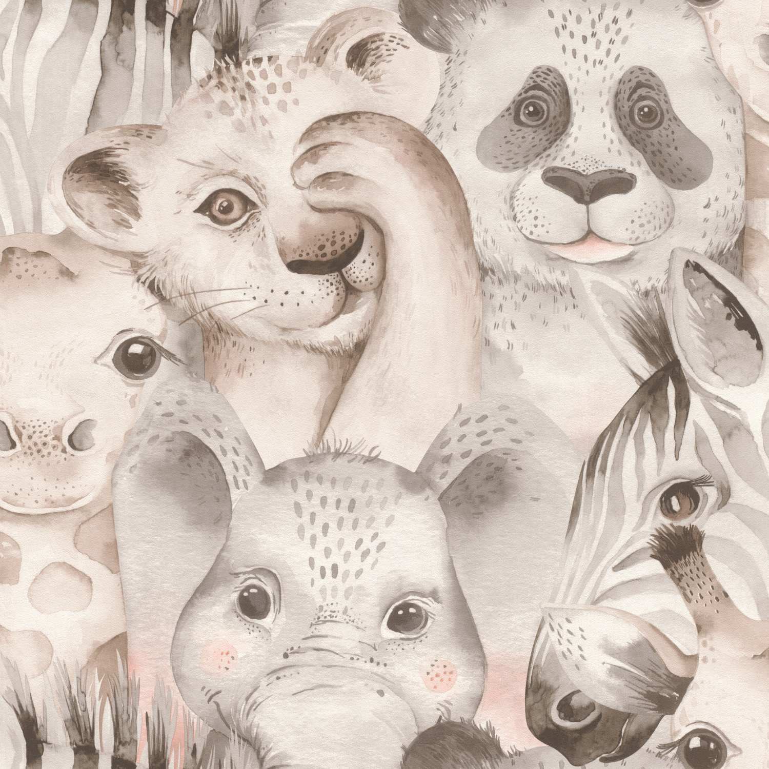 Rasch | Bambino XIX | 252538 | Intissé Papier peint | Animaux | 0.53 x 10.05 m | beige | gris