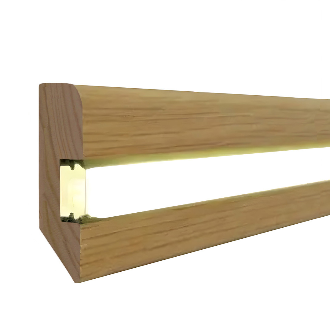 Plinthes modernes en bois massif, laquées marron (16 x 58 x 2400 mm) 60.16.58.1L PROVISTON