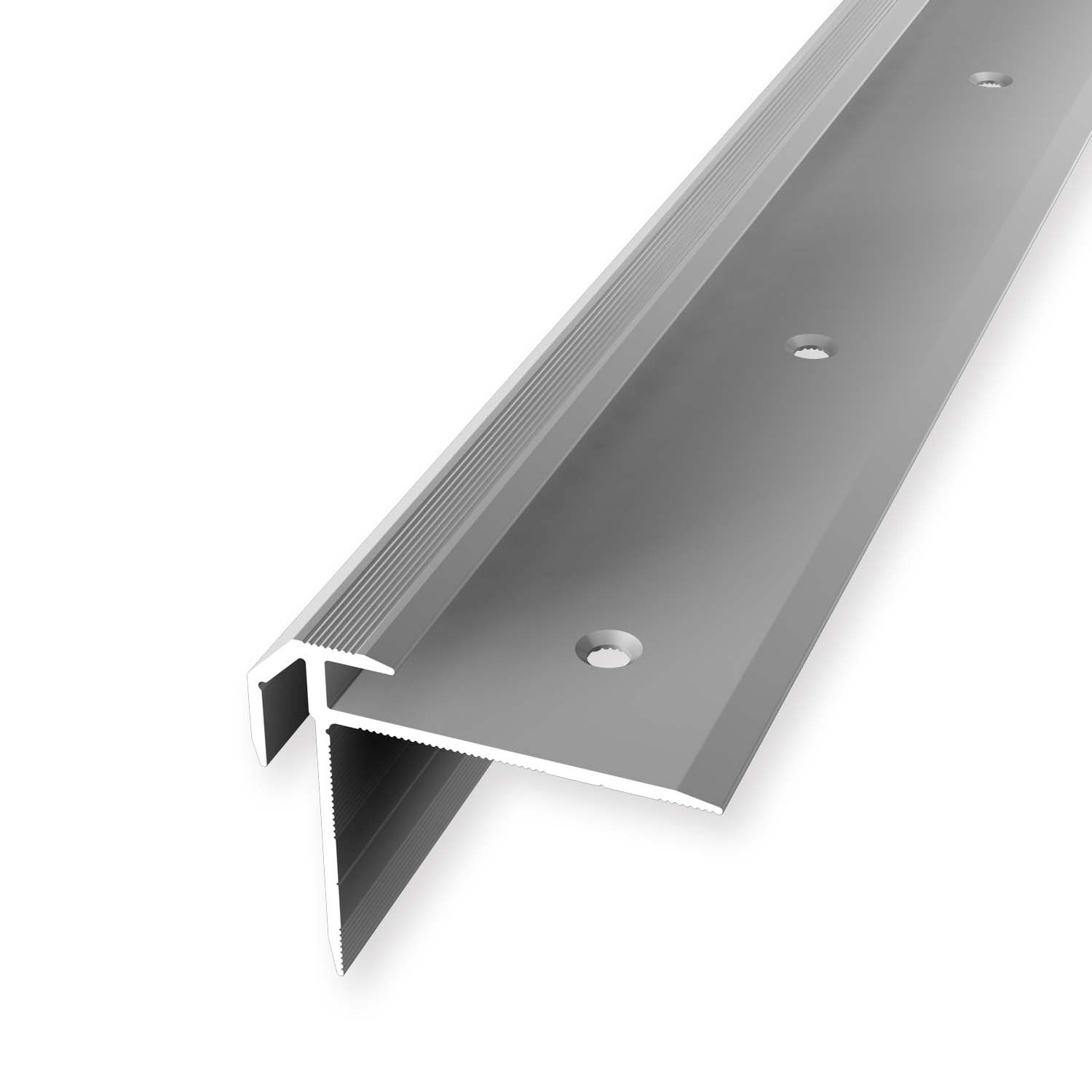 Nez de marche 30 x 38 x 2500 mm Aluminium Cornière striée Argent Küberit