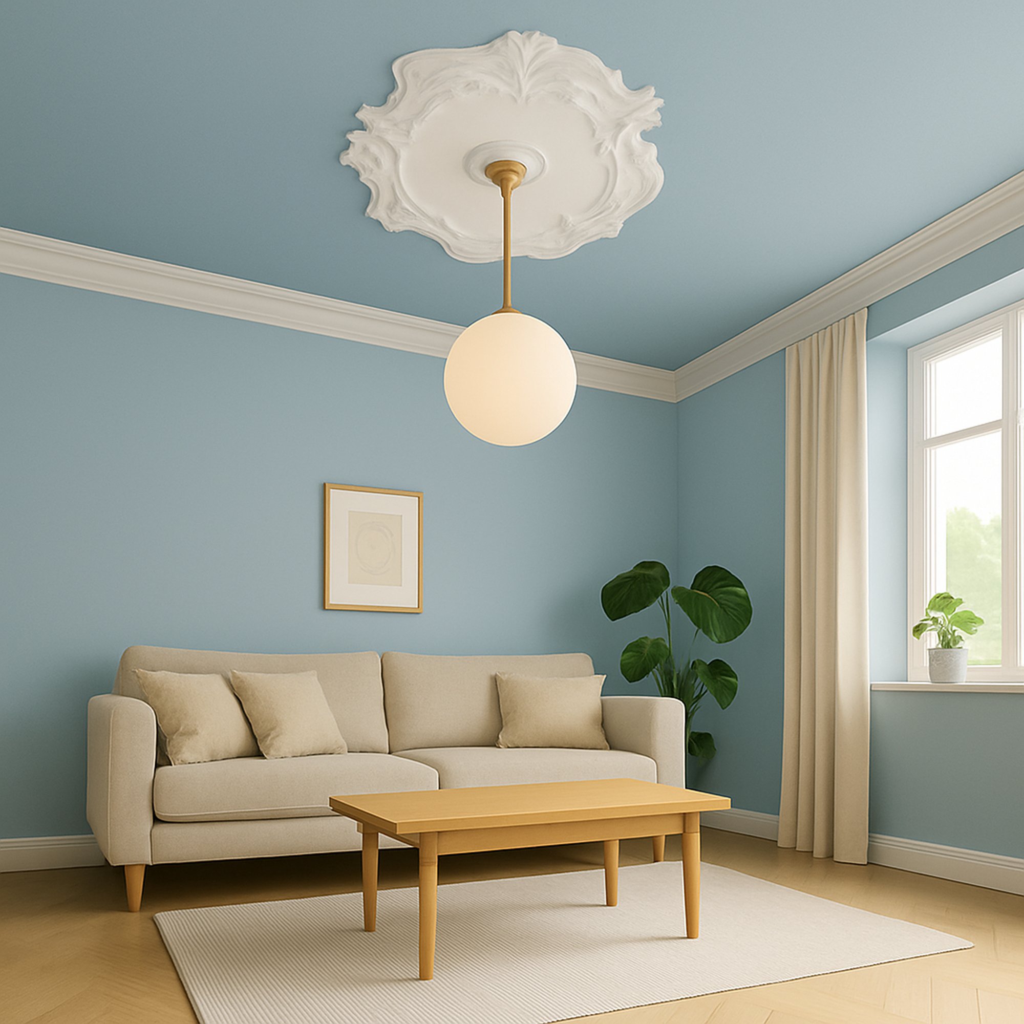 Rosace classique Marbet R-7 | Ø 40 cm | polystyrène léger blanc