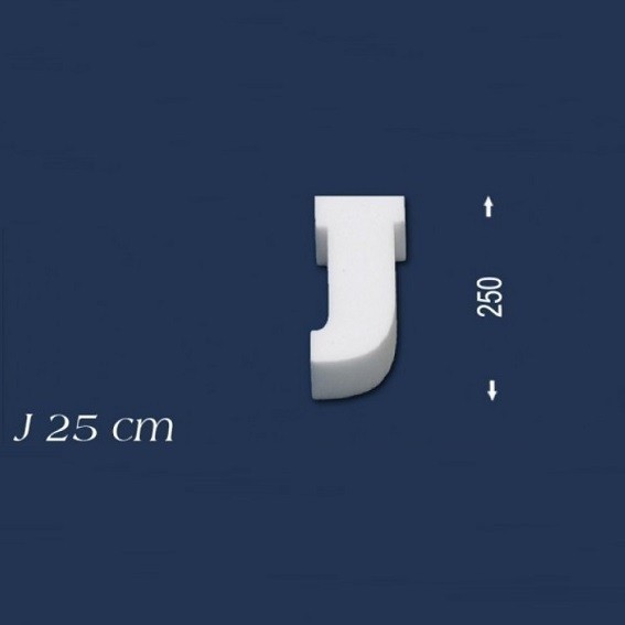 Wiesemann | Lettre décorative "J" | Polystyrène | Hauteur : 250 mm | Lettre en polystyrène | Lettre 3D