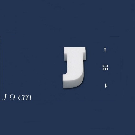Wiesemann | Lettre décorative "J" | Polystyrène | Hauteur : 90 mm | Lettre en polystyrène | Lettre 3D