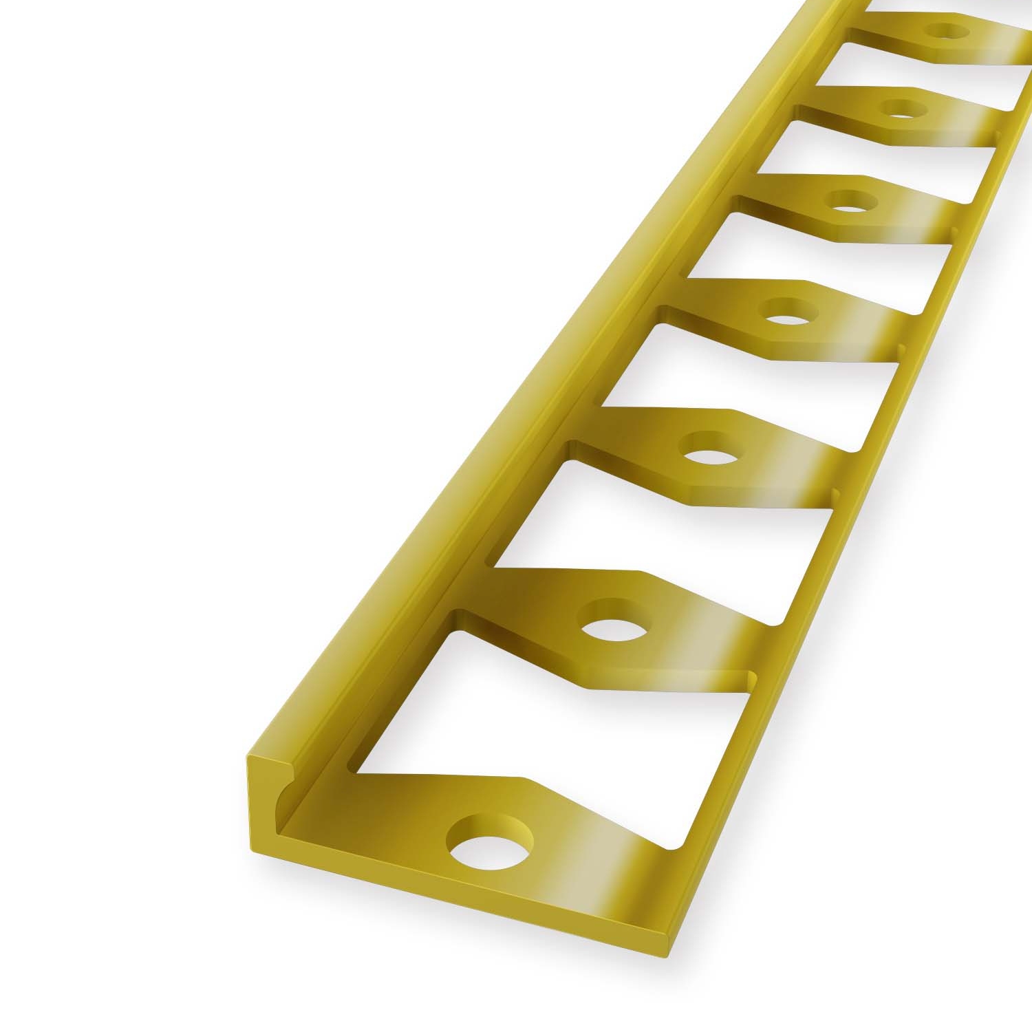 Profilé de finition 6 x 21 x 2500 mm Laiton poli Profilé d'arrêt Estampé fermé Küberit