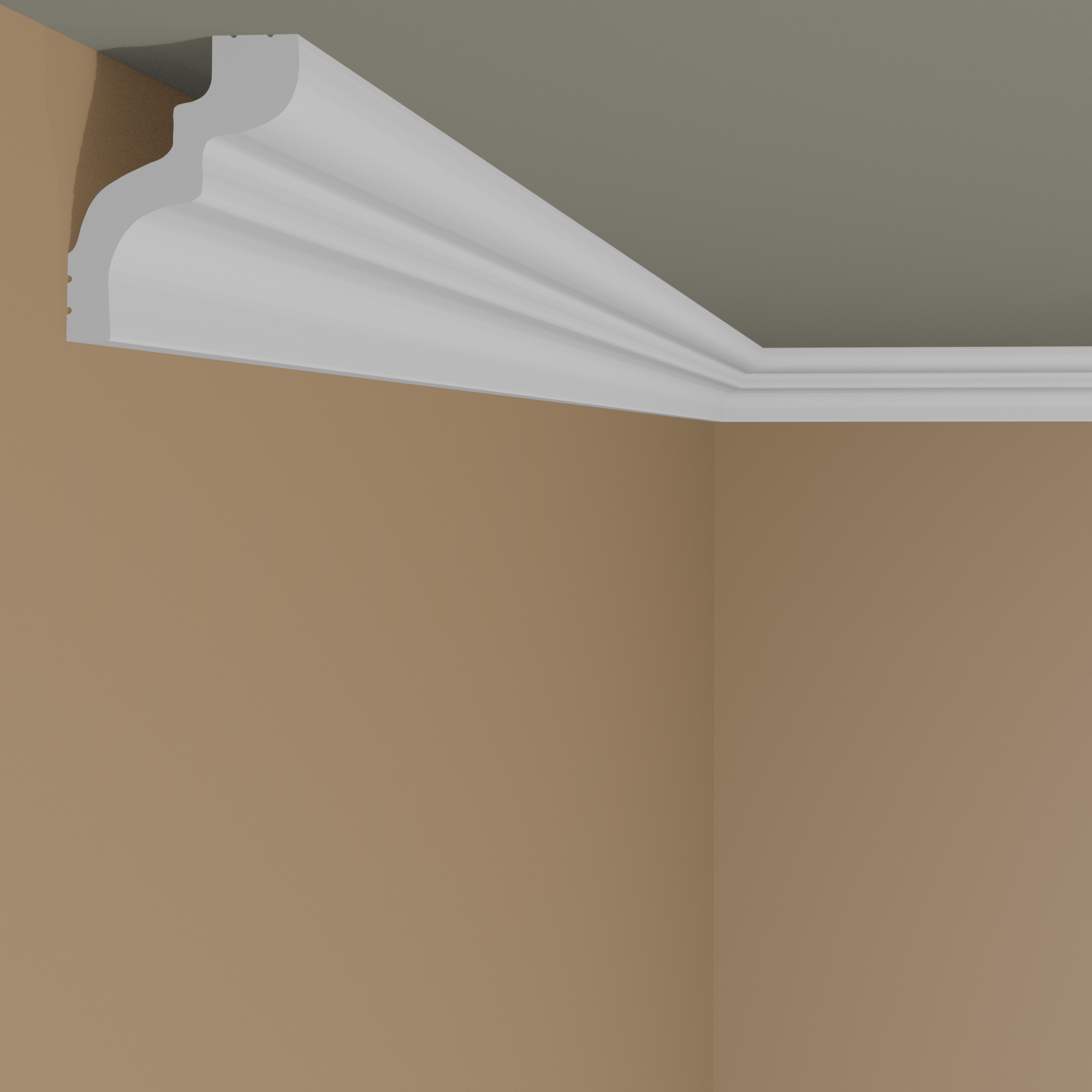 Moulure de plafond moderne NMC WALLSTYL WT9 40 x 50 mm polystyrène résistant à l'impact blanc