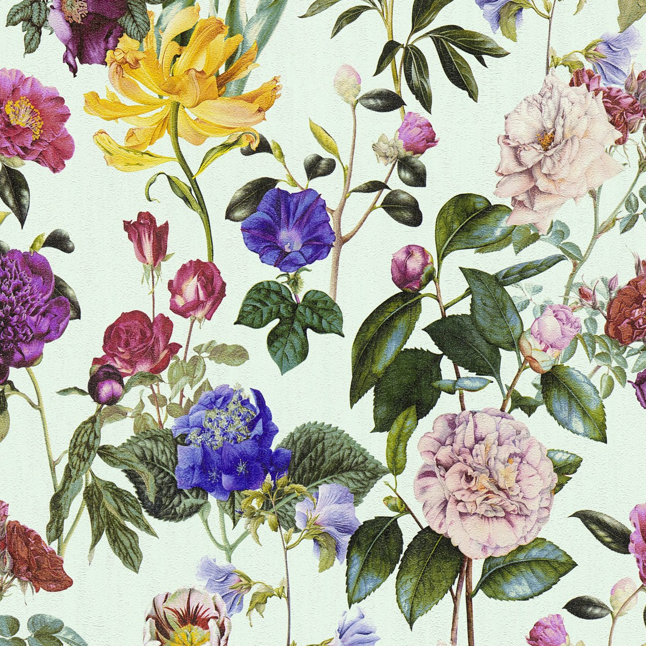 A.S. Creation Jette 5 | 373362 | papier peint intissé floral | 0.53 m x 10.05 m | bleu