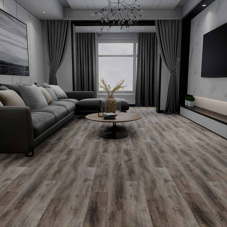 Check comfort Sol vinyle PVC 2503 Ladeburg 1220 x 229 x 6.5 mm Vinyle clipsable Chêne foncé