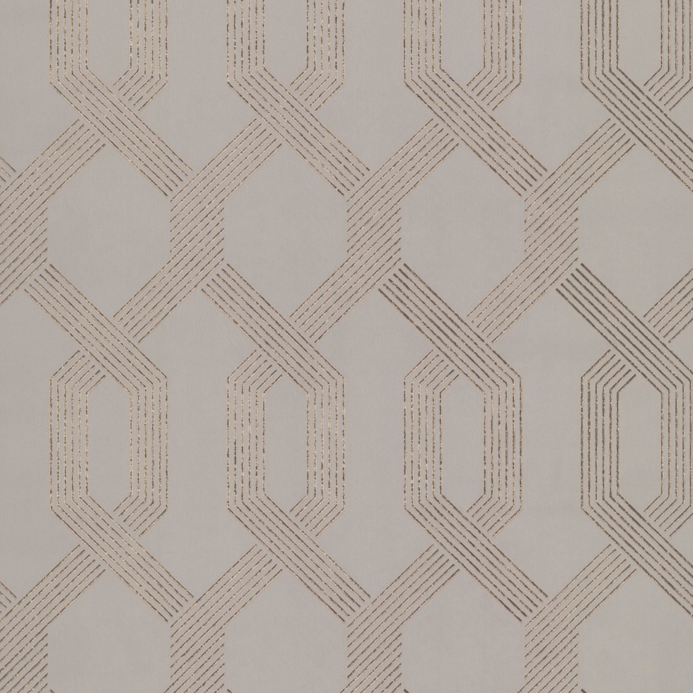 York Wallcoverings | Black and White | Y6221201 | Intissé | Géométrique | 0.53 x 10 m | Beige | Or