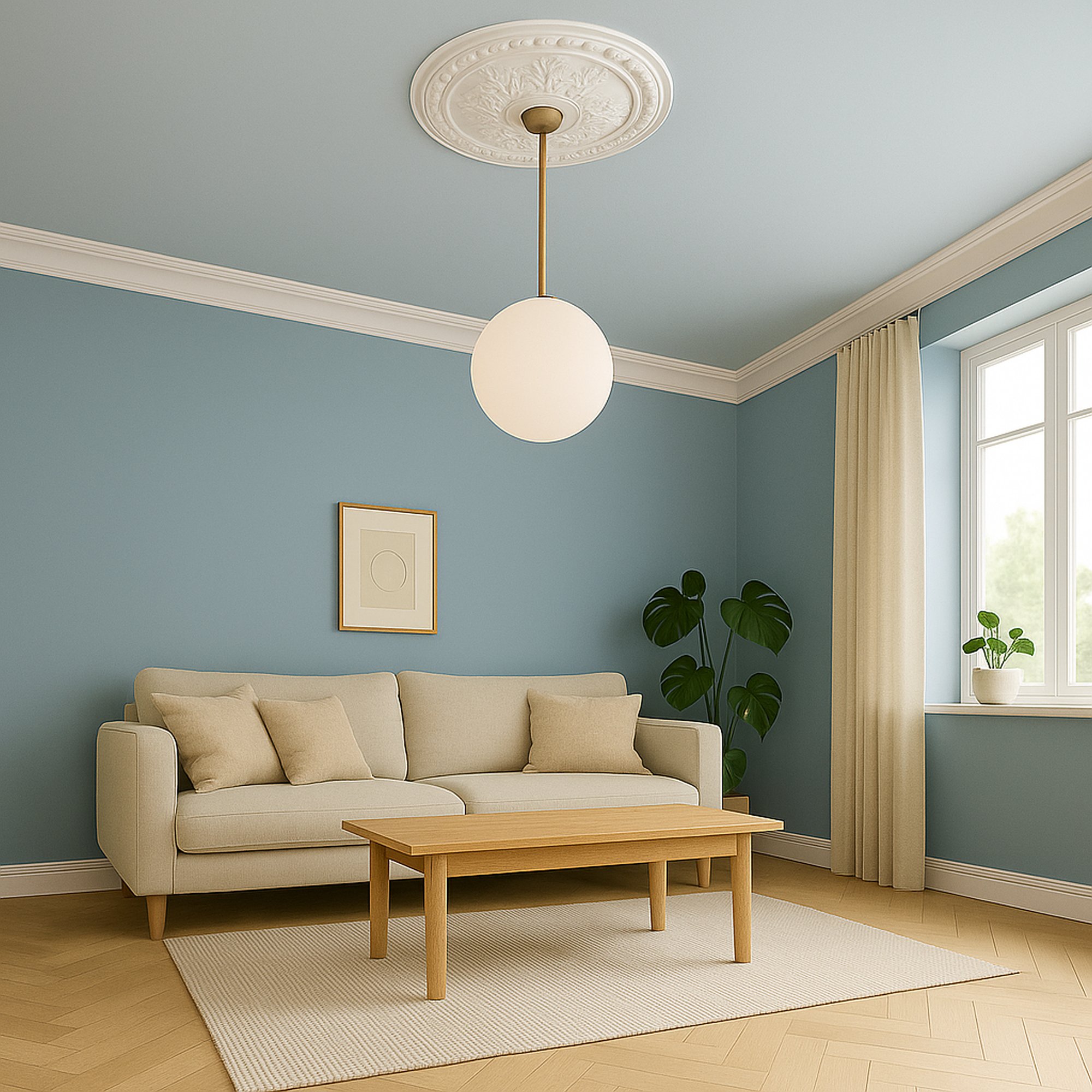Marbet | Rosace de plafond R2 | Ø 40 cm | polystyrène | blanc
