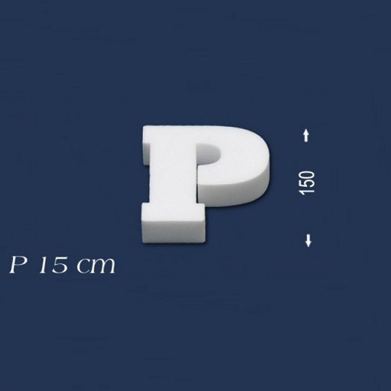 Wiesemann | Lettre décorative "P" | Polystyrène | Hauteur : 150 mm | Lettre en polystyrène | Lettre 3D