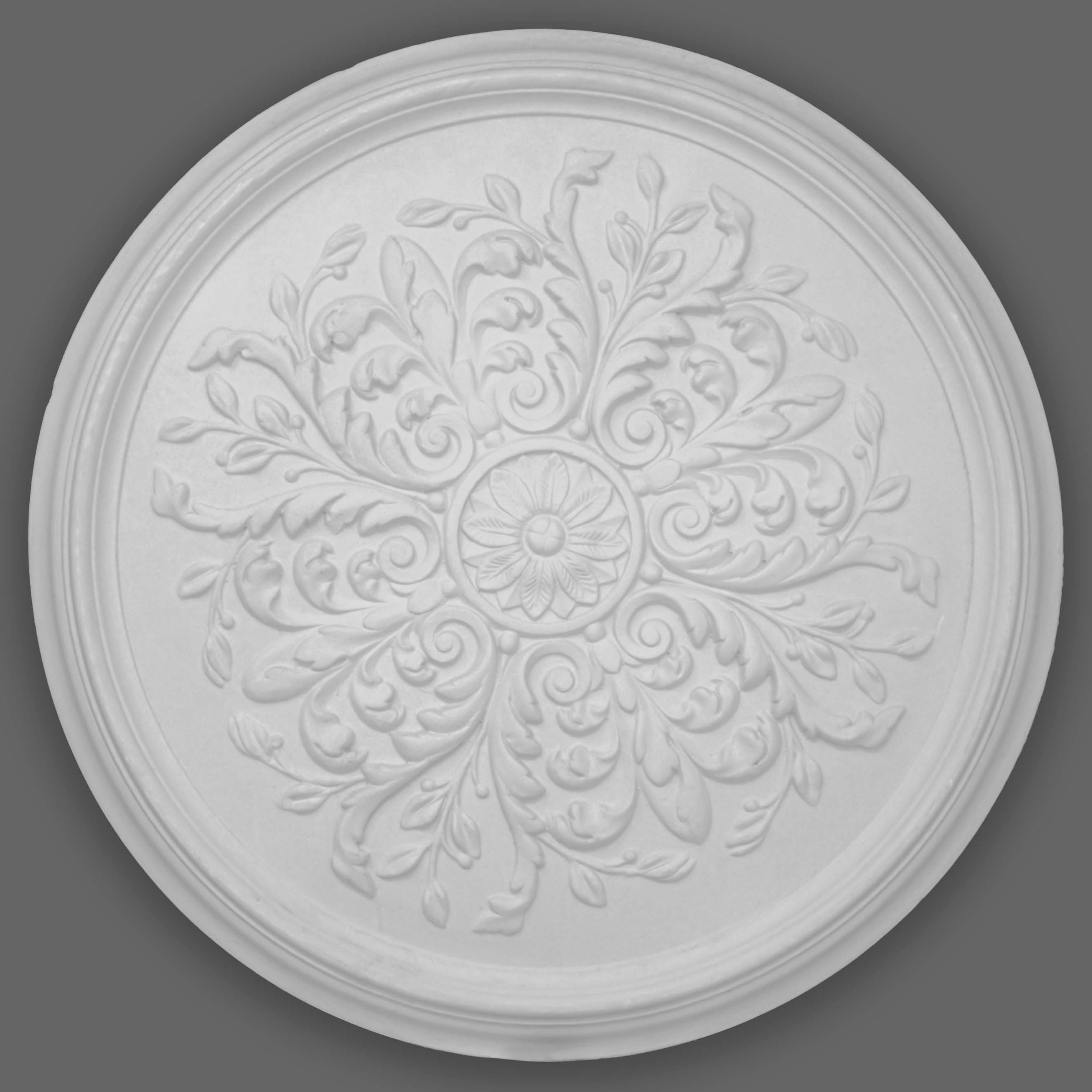 PROVISTON | Gips Rosette Bradford | Echter Gipsstuck | Ø38cm | Stuckrosette