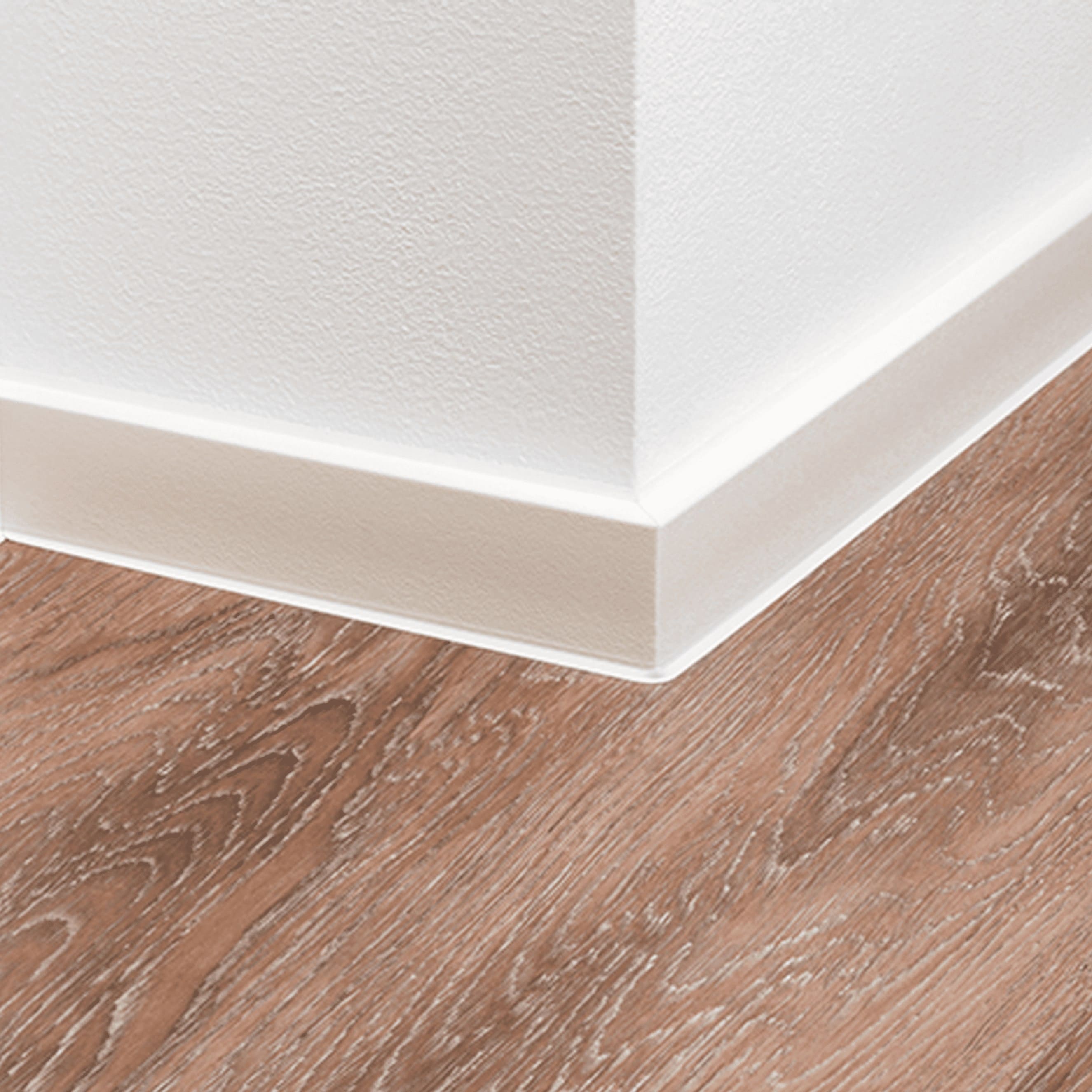 Plinthe d'angle extérieur Savona blanc 40 x 13 mm lèvre souple teintée dans la masse