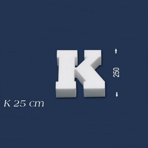 Wiesemann | Lettre décorative "K" | Polystyrène | Hauteur : 250 mm | Lettre en polystyrène | Lettre 3D