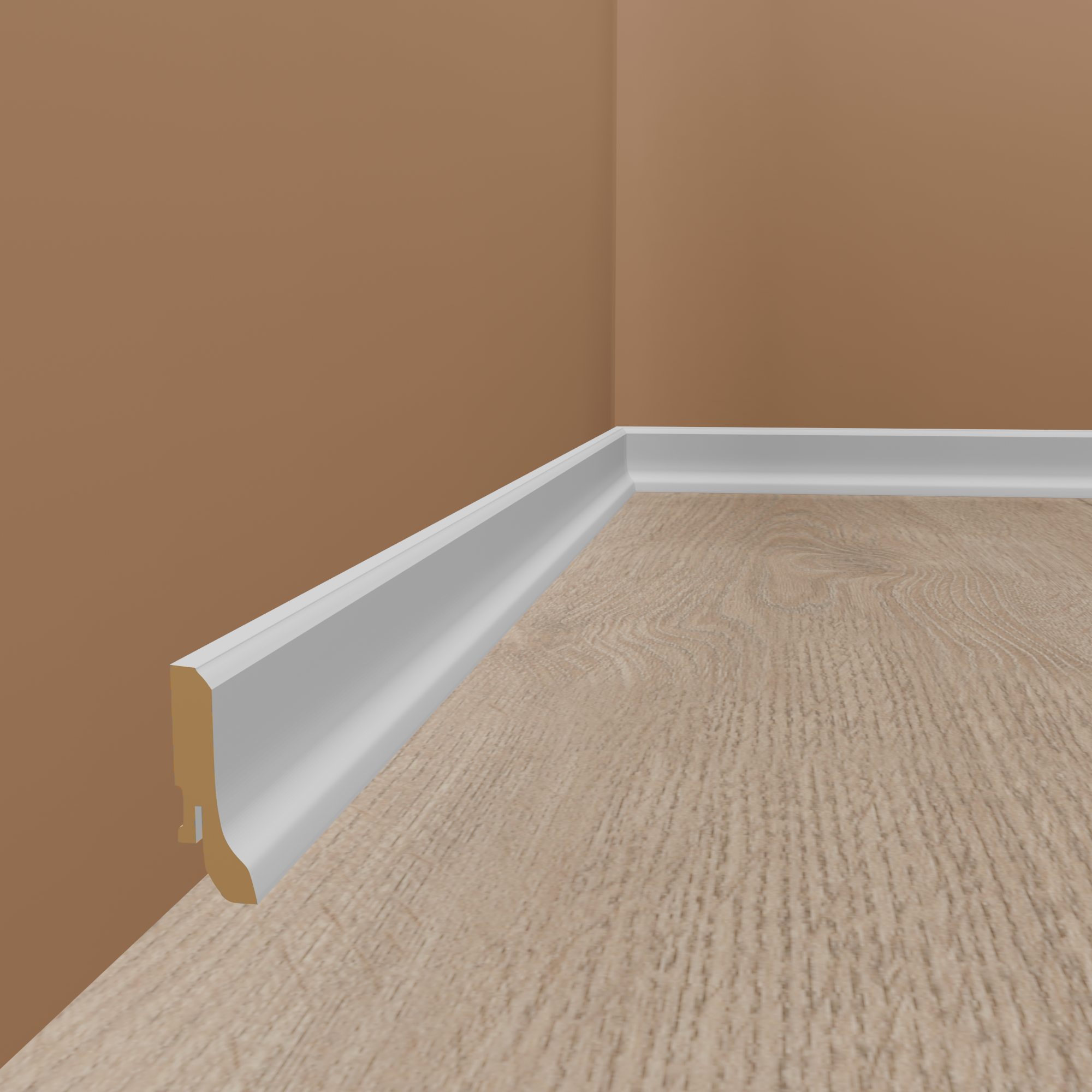 Surplinthe pour carrelage Jusqu'à 65 mm de hauteur 19 x 80 x 2500 mm MDF revêtu Blanc PROVISTON