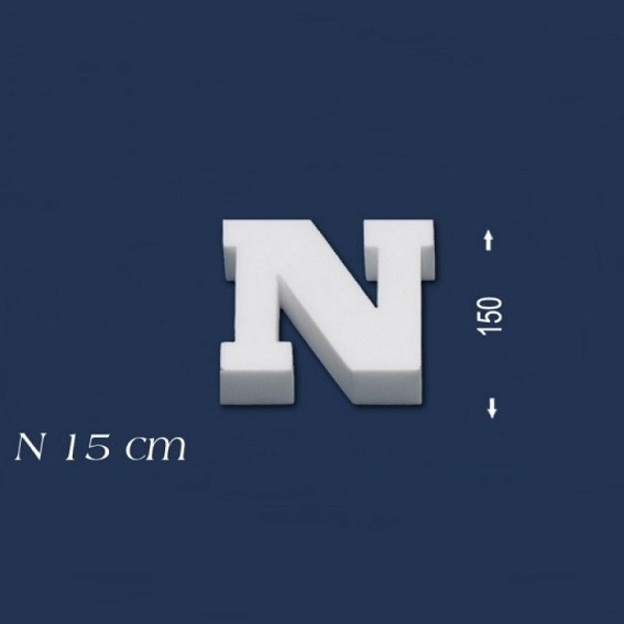 Wiesemann | Lettre décorative "N" | Polystyrène | Hauteur : 150 mm | Lettre en polystyrène | Lettre 3D