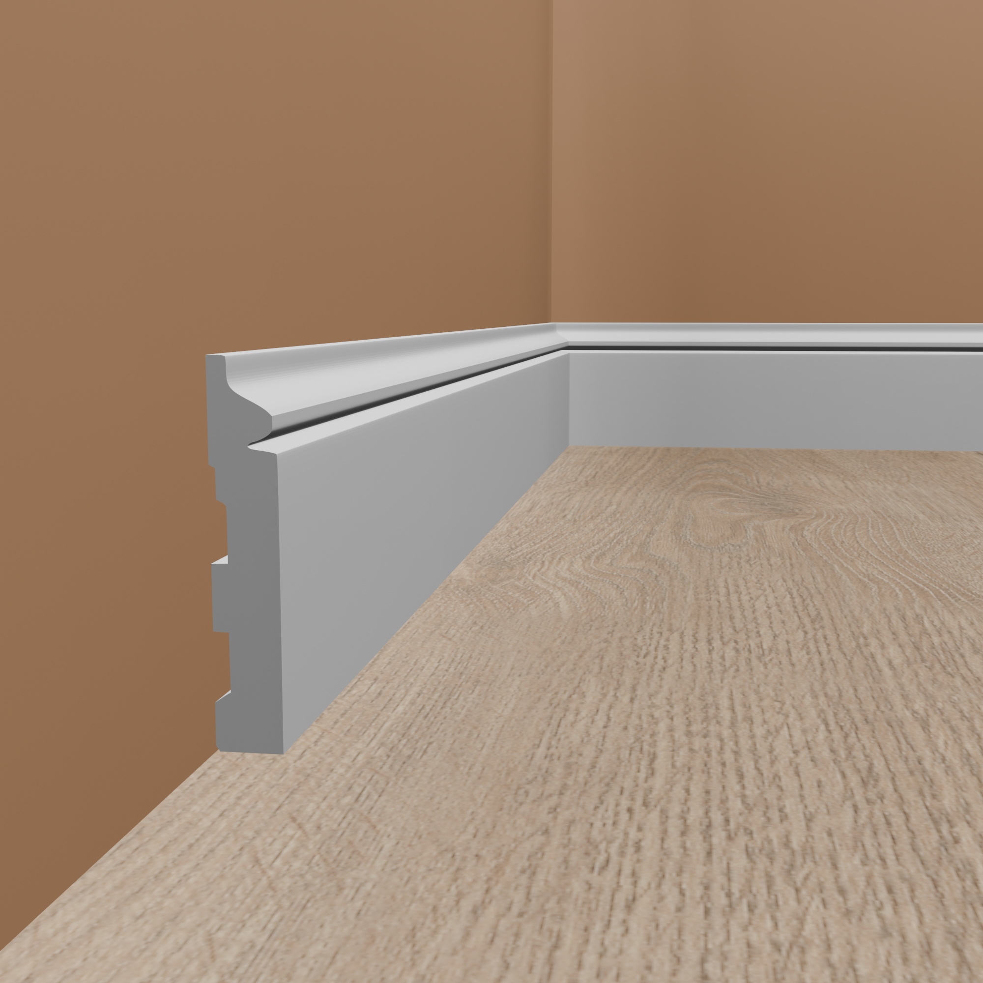 PROVISTON | Plinthe "NE358" en polystyrène PolyForce | 14 x 117 x 2000 mm Blanc | Cache fils