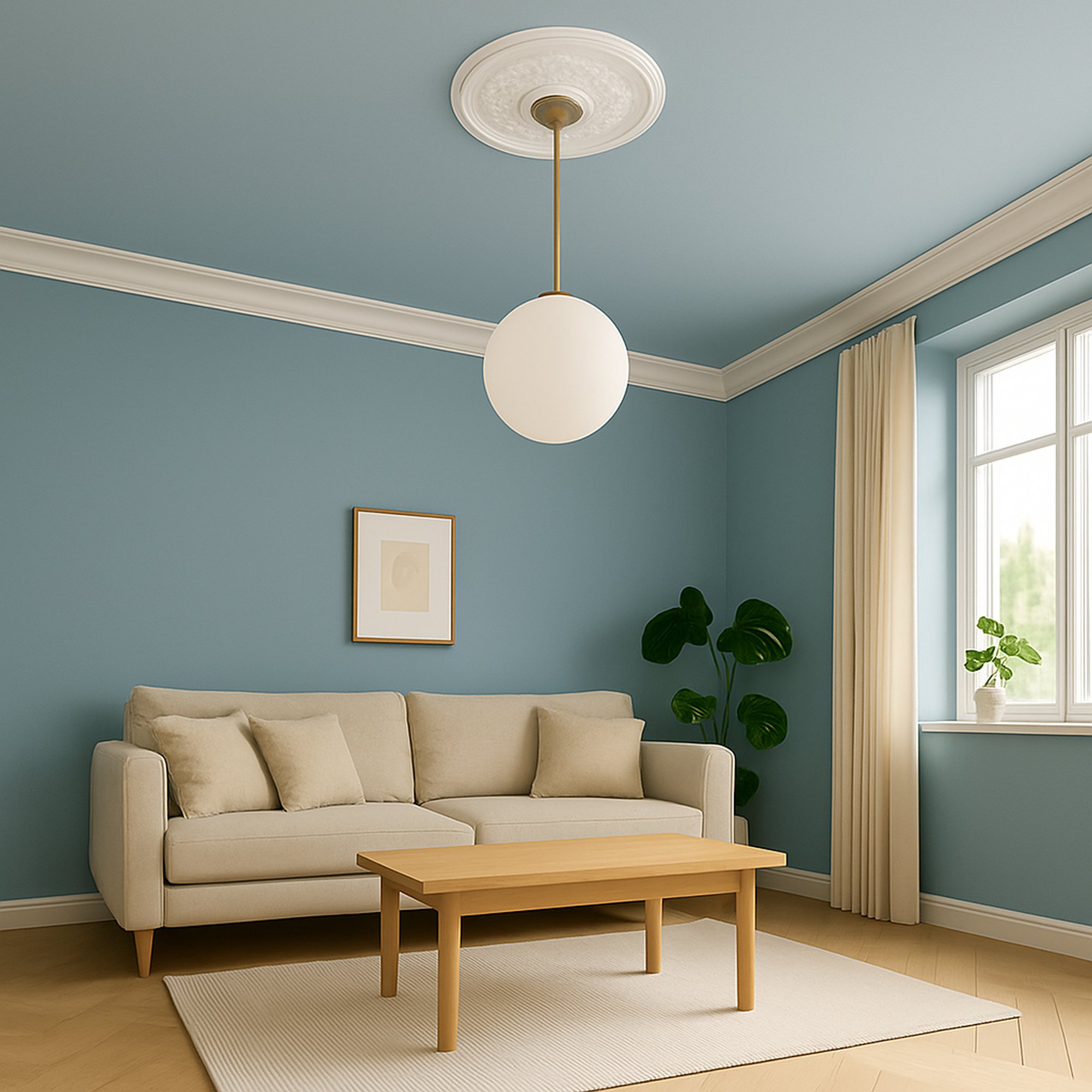 Rosace design Marbet R-8 | Ø 47 cm | polystyrène léger blanc