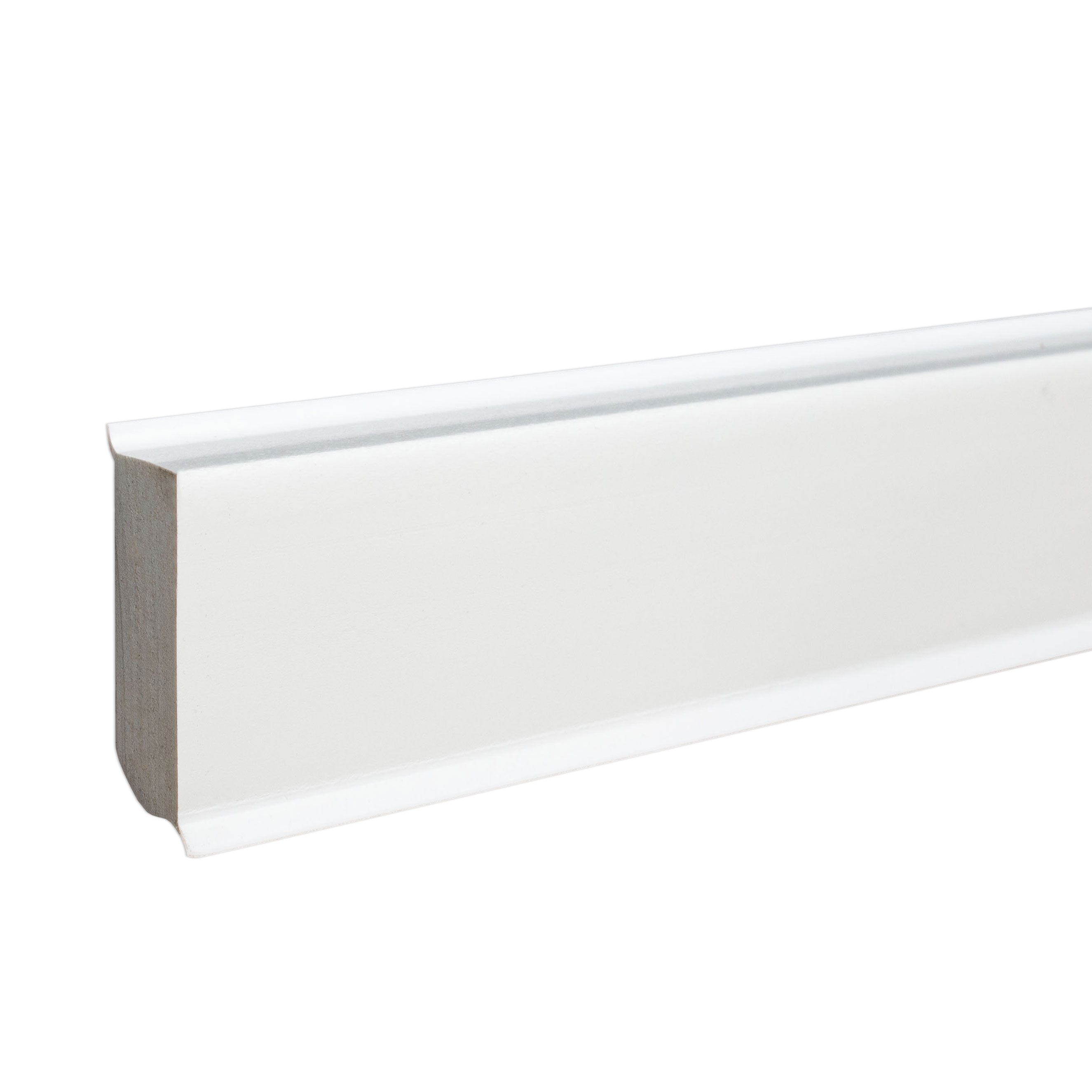 Plinthe en PVC à lèvre souple étanche | Savona | 40 x 13 mm | lisse | blanc